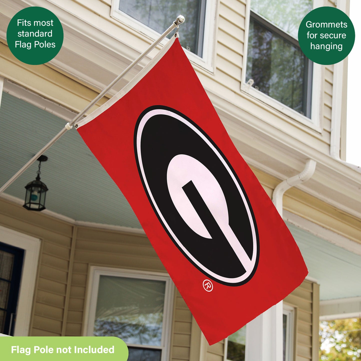 University of Georgia Single Sided Estate Flag with 2 Grommets, 3'x5'