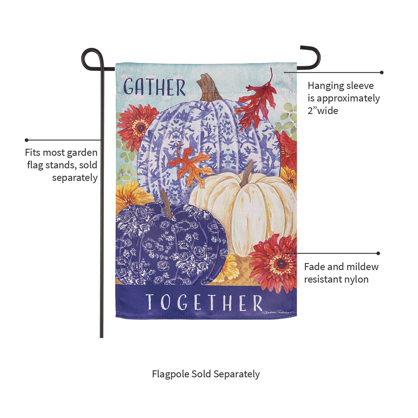 Changing Seasons Pumpkins Suede Garden Flag