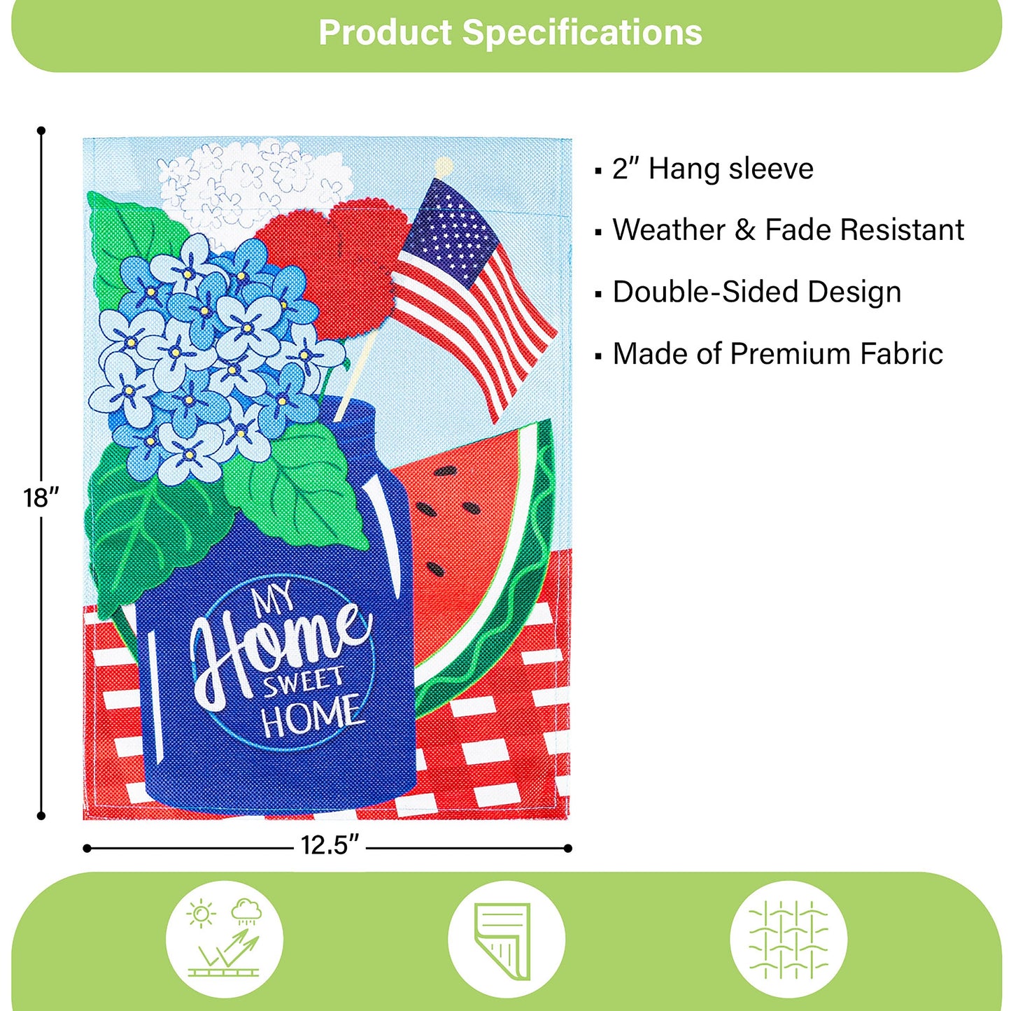 My Home Sweet Home Garden Burlap Flag