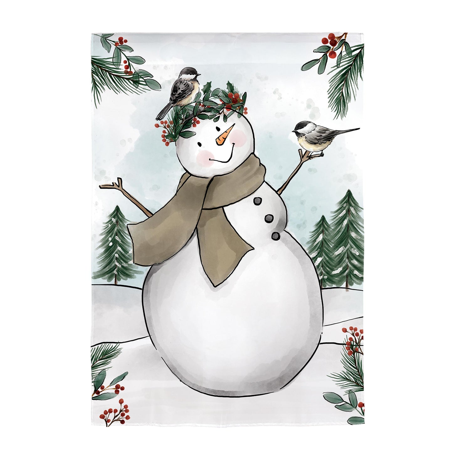 Snowman Applique House Flag