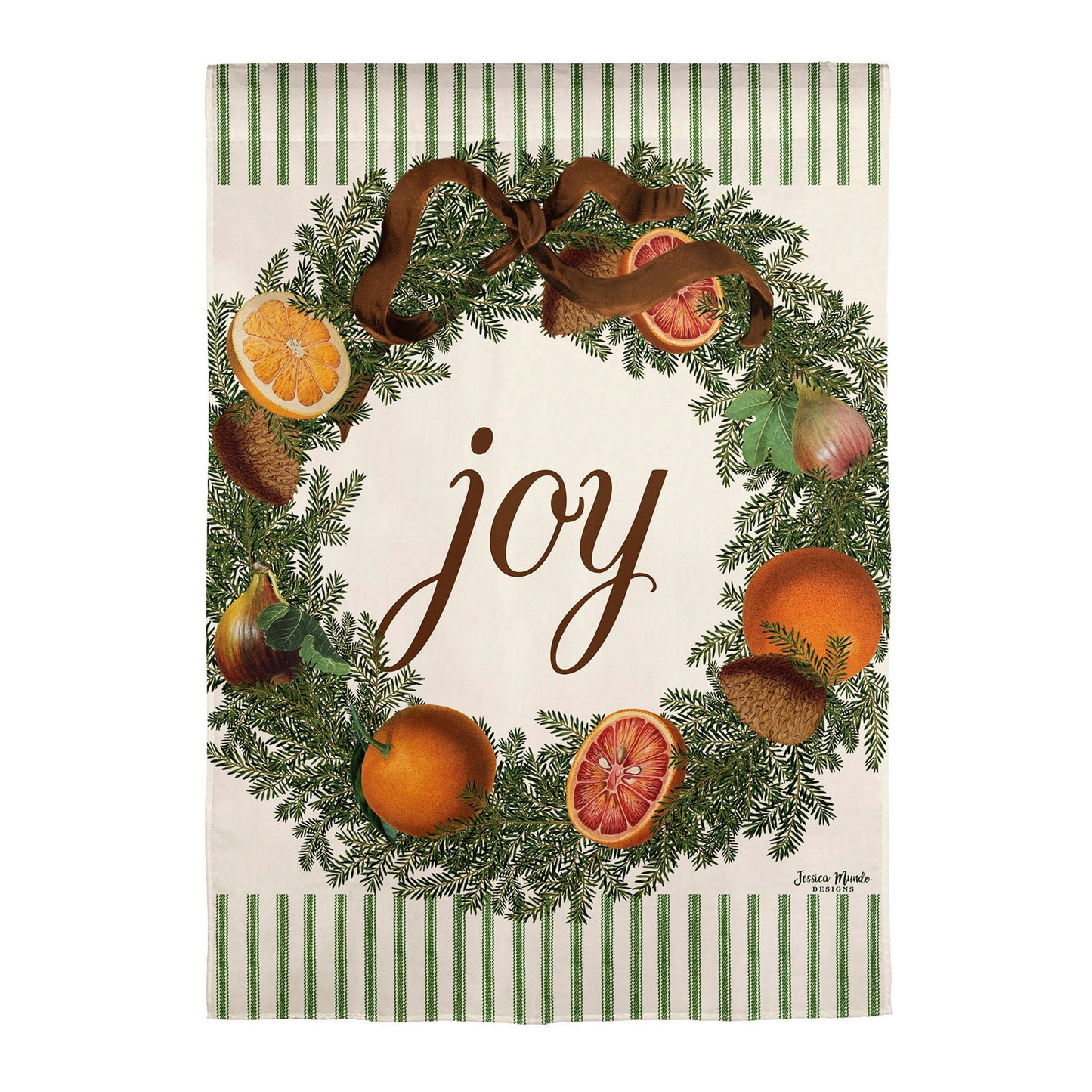 Joy Wreath Moire Garden Flag