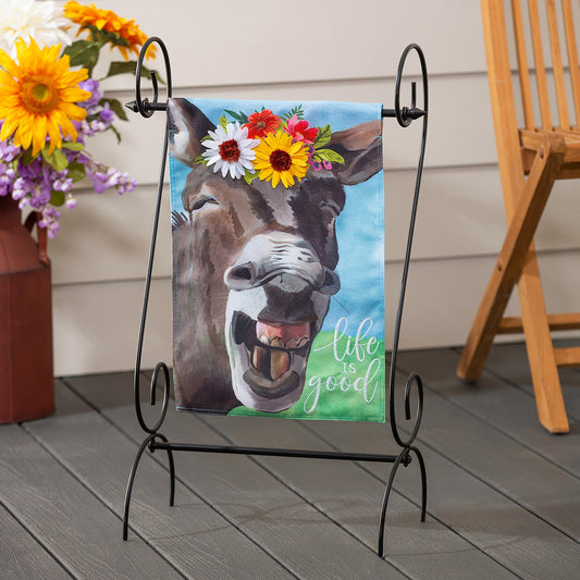 Donkey Friend Garden Burlap Flag