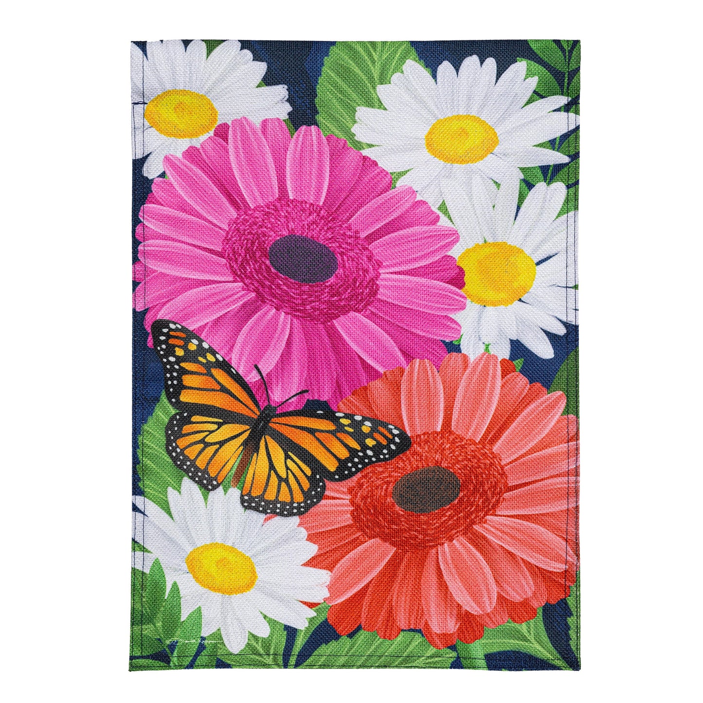 Gerbera Daisy Burlap Garden Flag