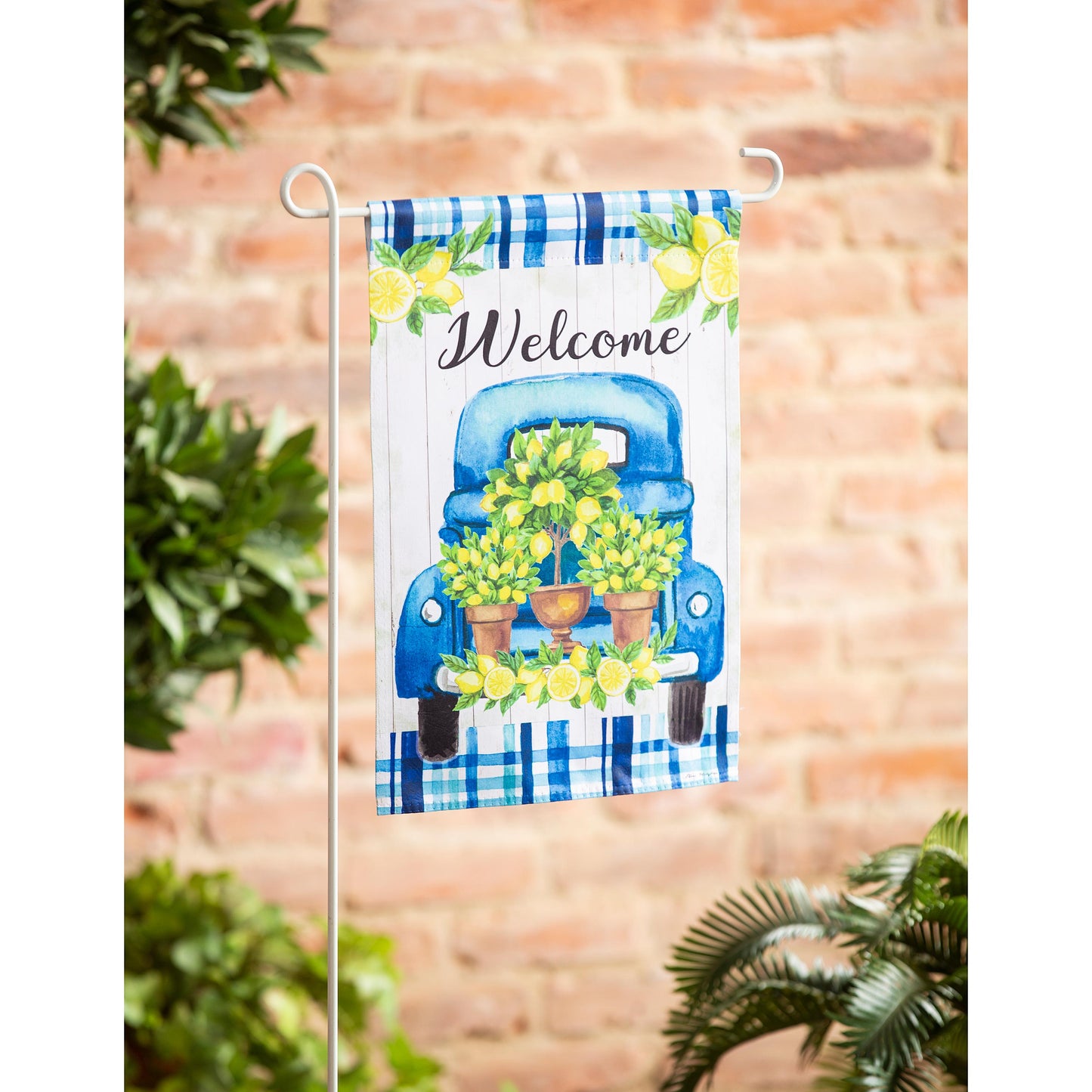 Lemon Tree Truck Garden Suede Flag