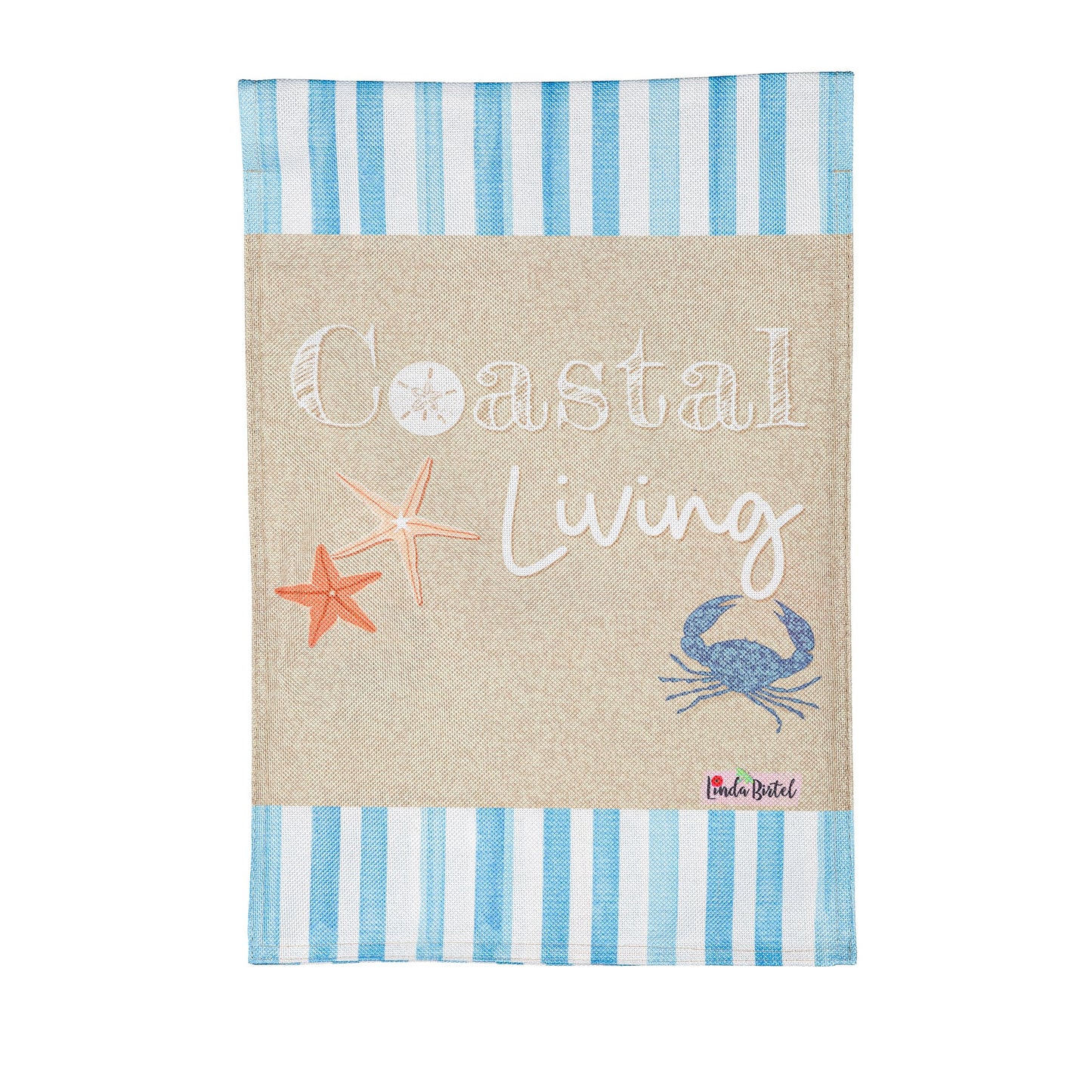 Coastal Living Burlap Garden Flag