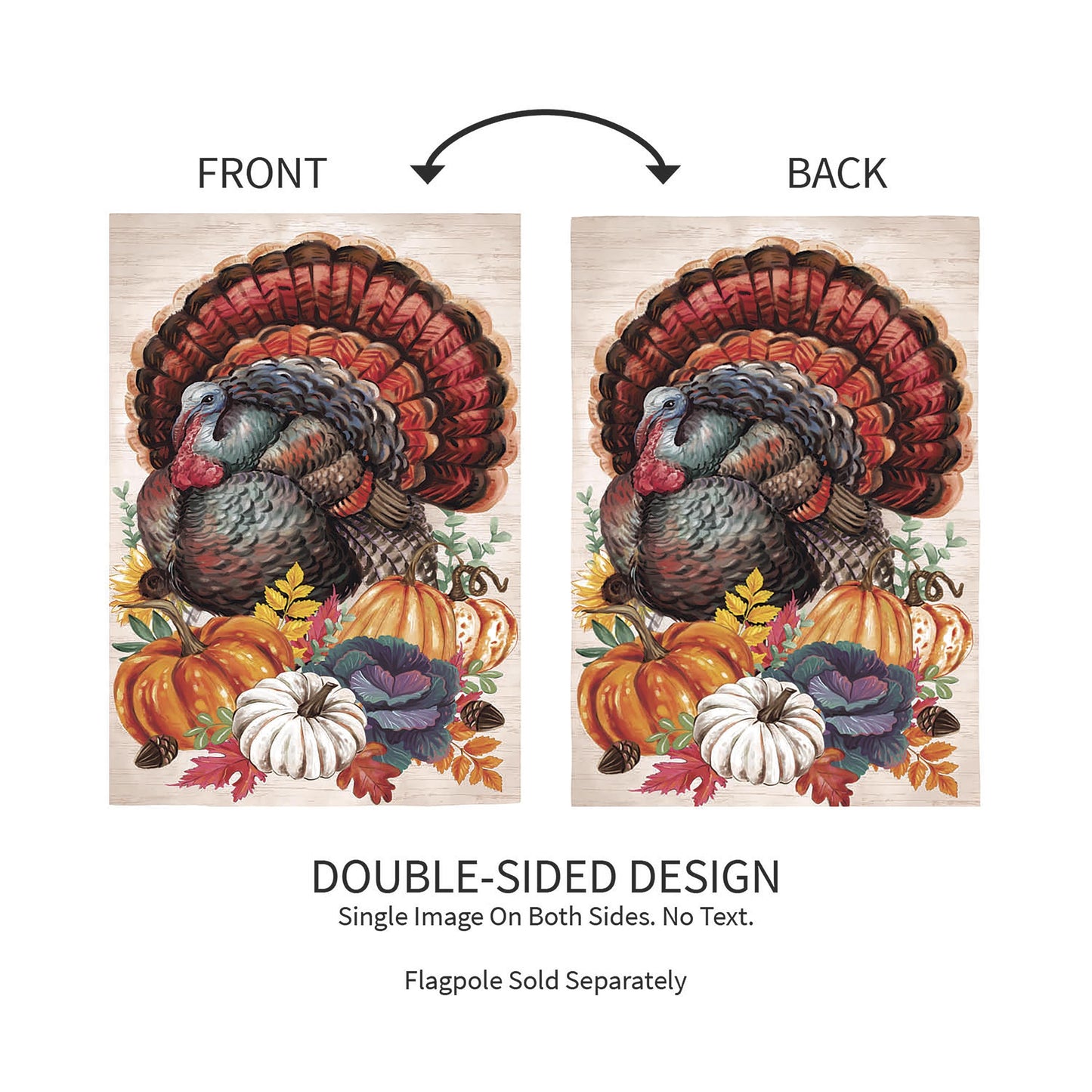 Elaborate Turkey Applique Garden Flag
