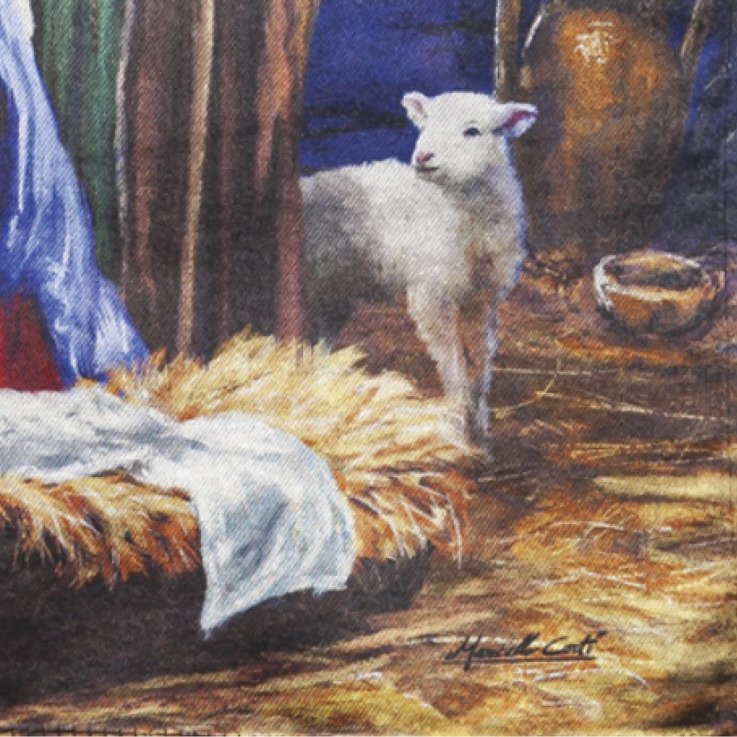 Holy Night Nativity Garden Lustre Flag