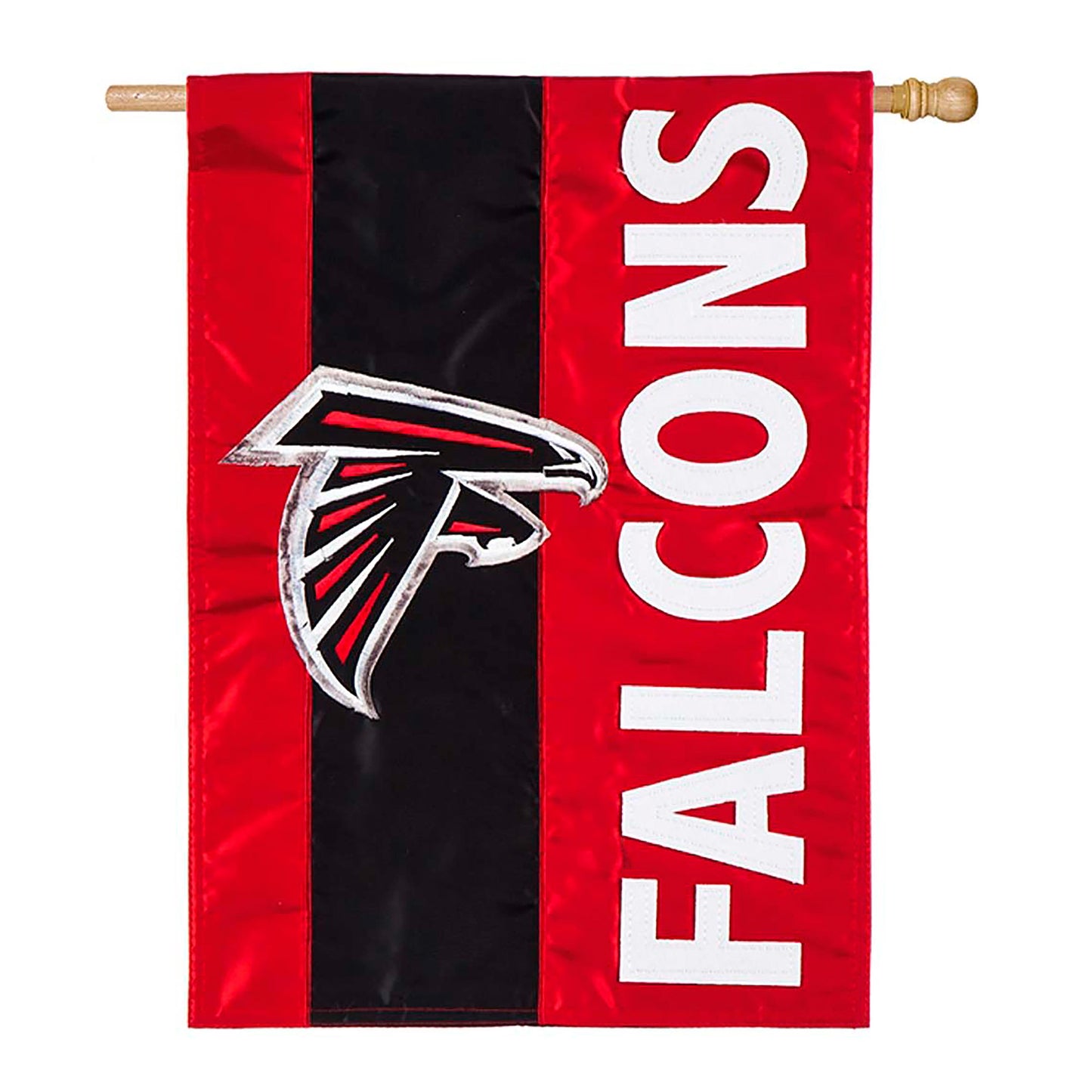 Double-Sided Embellished NFL Team Pride Applique House Flag, Atlanta Falcons