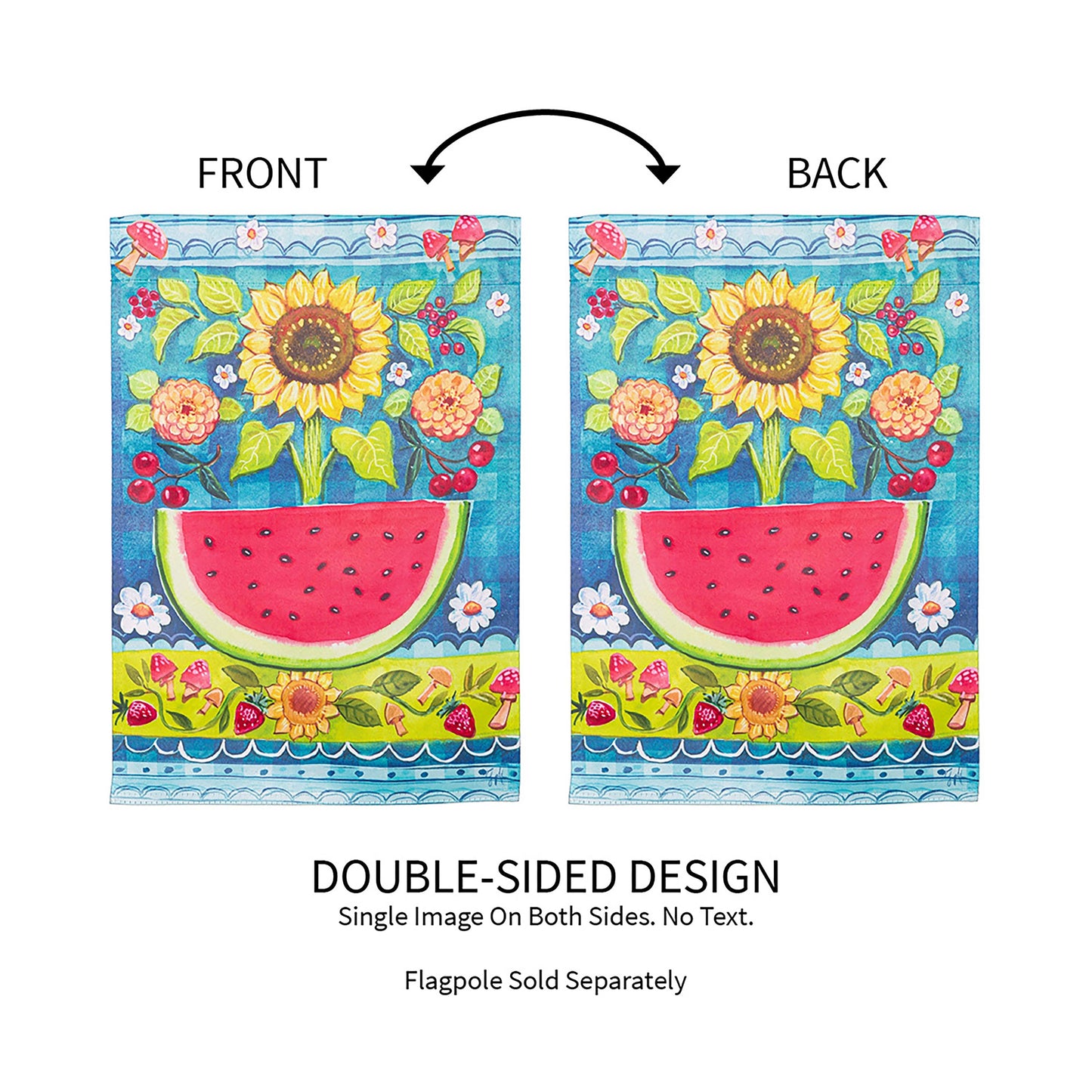 Folk Sunflower Suede Garden Flag