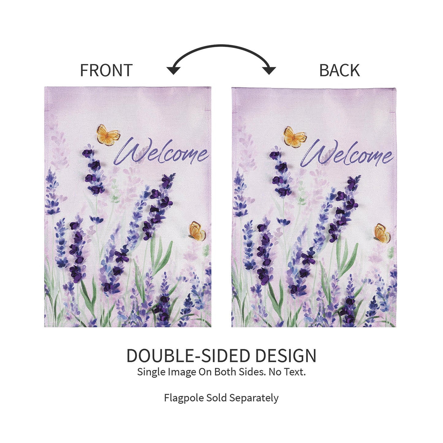 Hello Spring Lavender Burlap Garden Flag