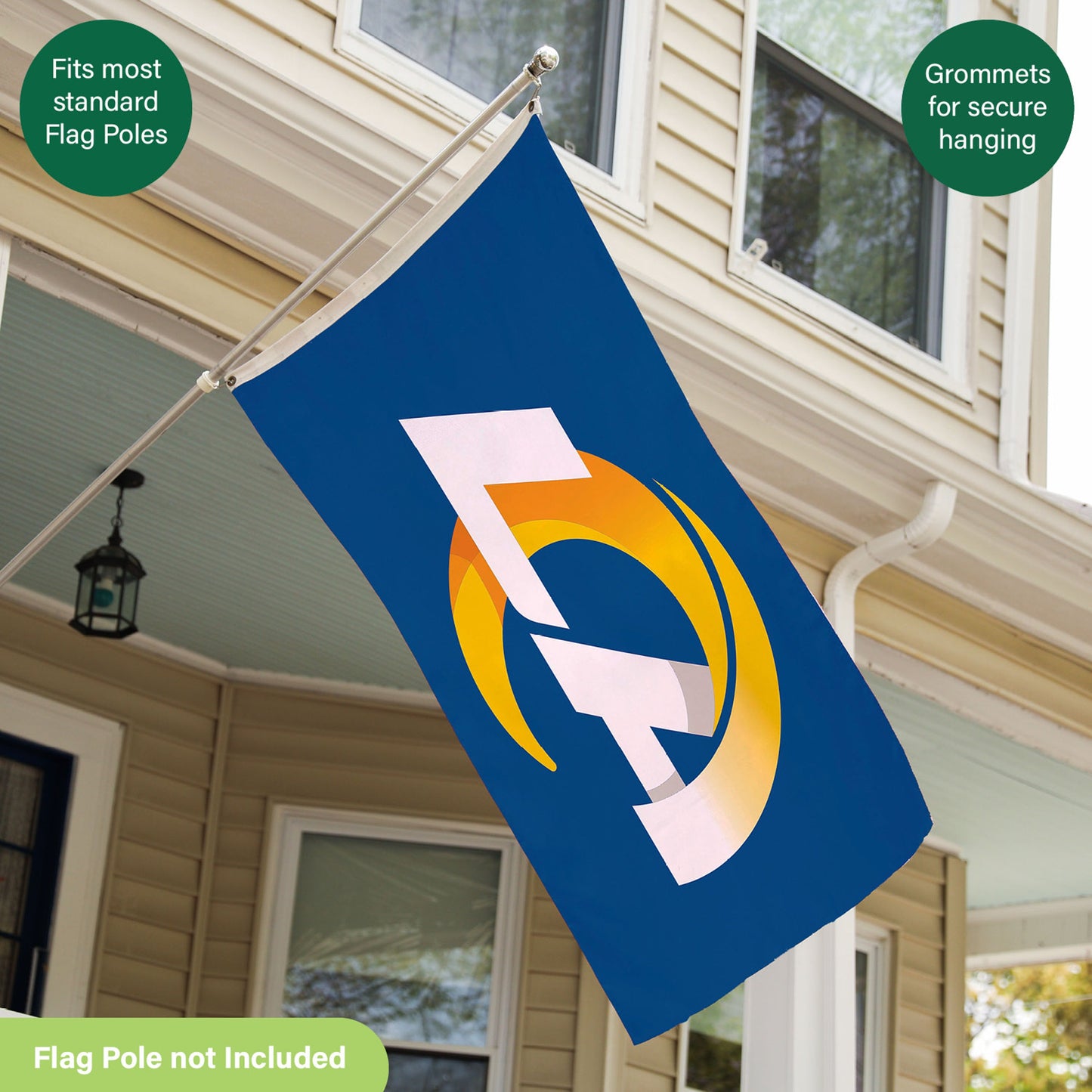 Los Angeles Rams Single Sided Flag with 2 Grommets, 3'x5'