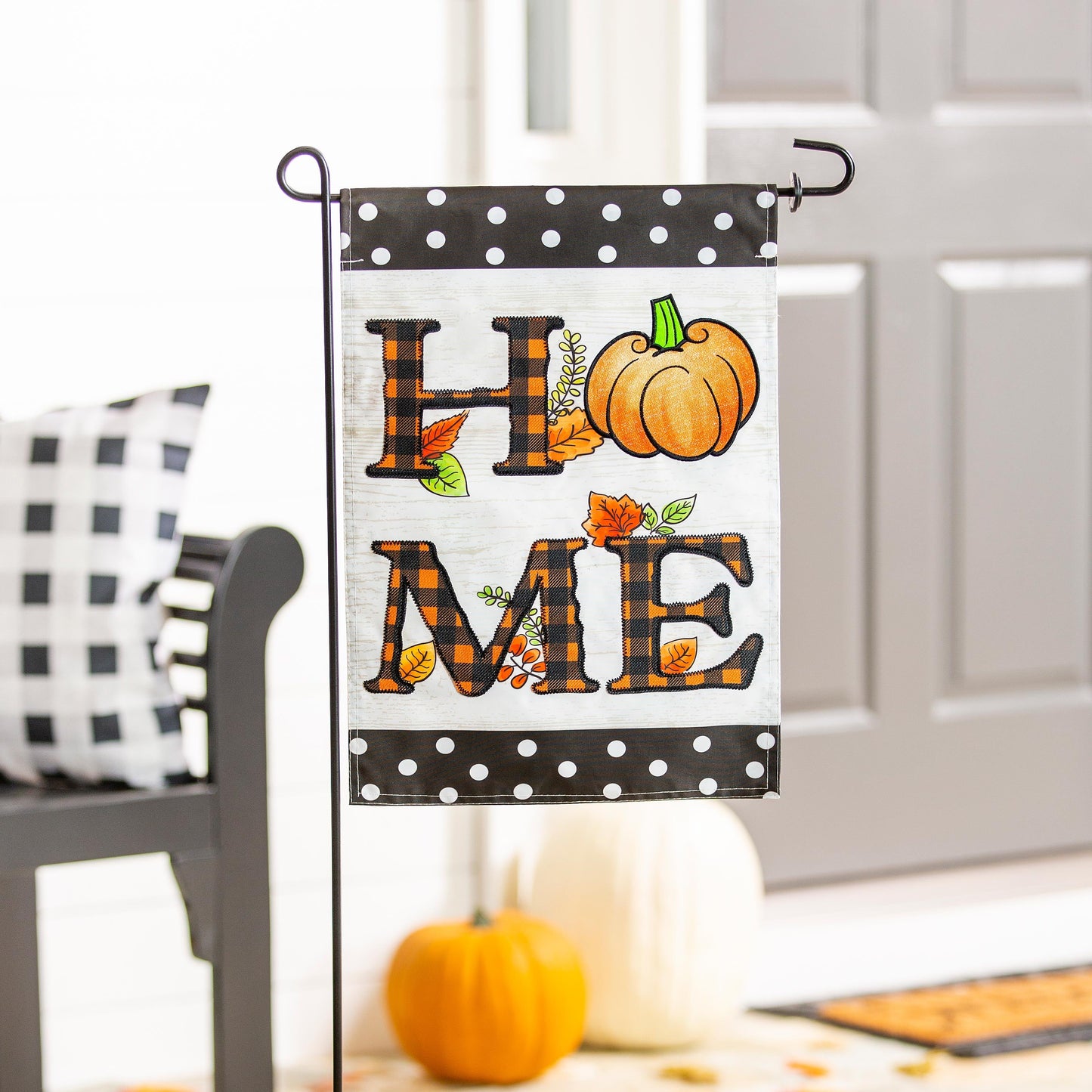 Pumpkin Home Garden Applique Flag