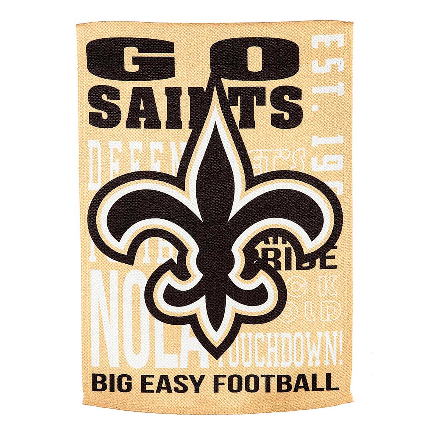Double-Sided Fan Rules NFL Team Pride Sueded House Flag, New Orleans Saints