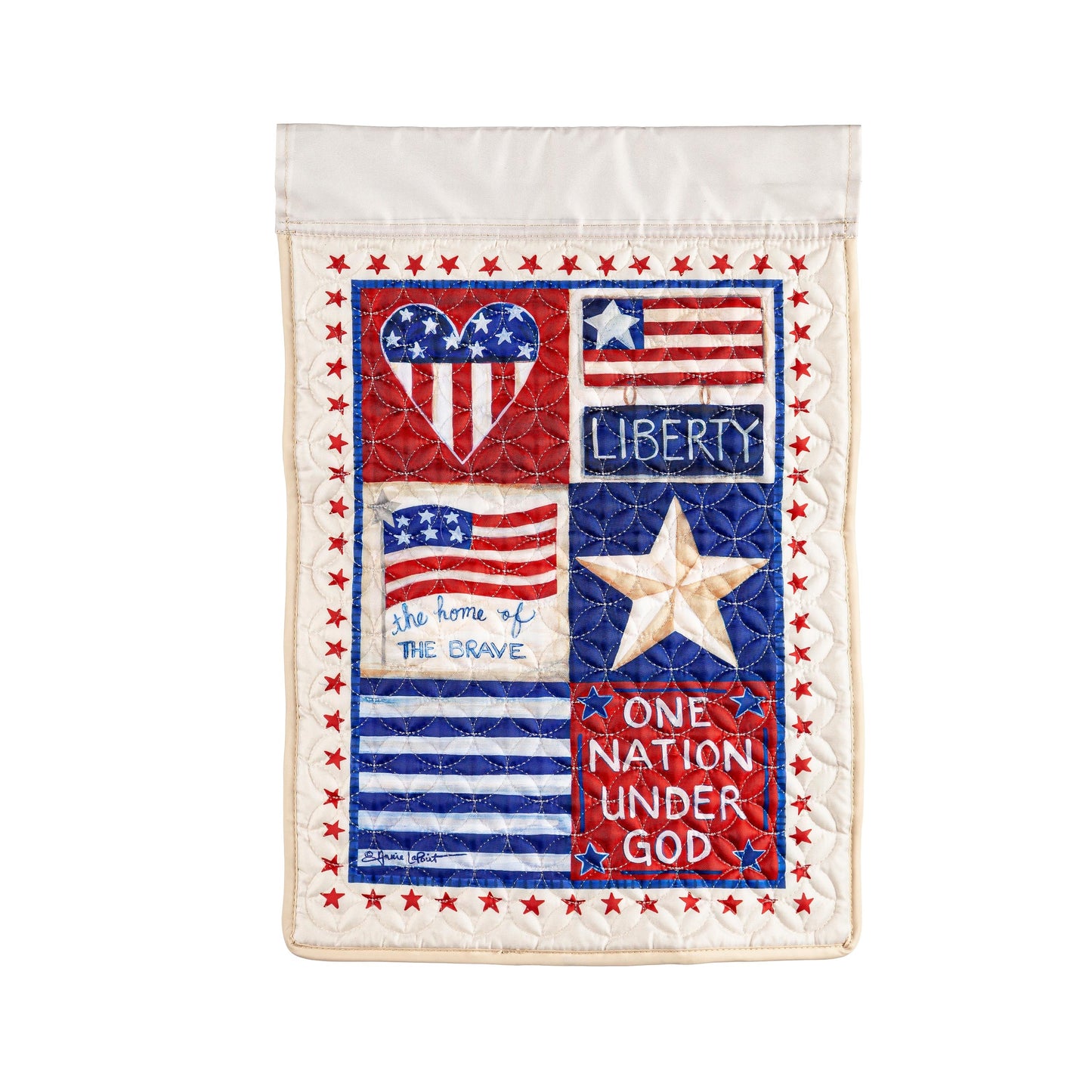 Patriotic Patchwork Garden Quilted Flag