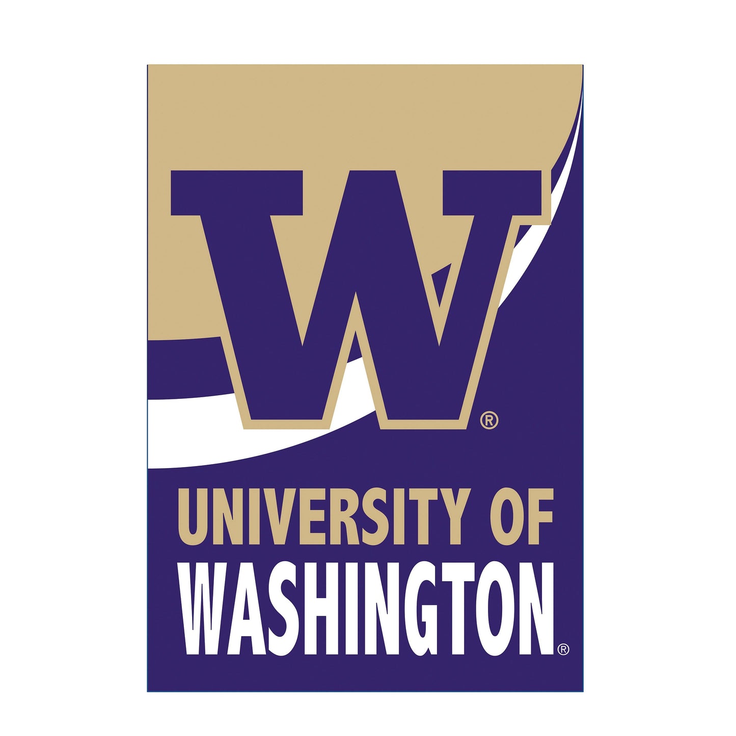 Universitiy of Washington Burlap Flag House Size