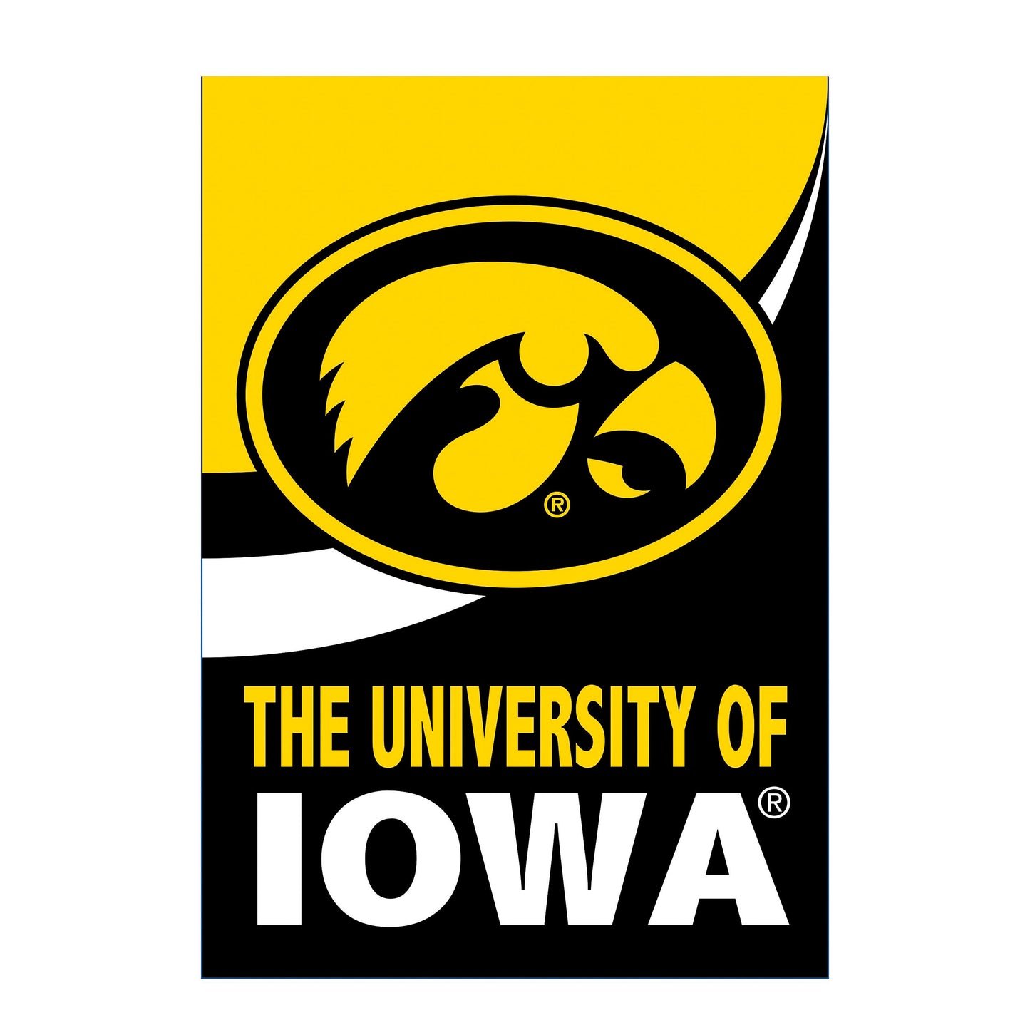 University of Iowa Burlap Flag GDN Size