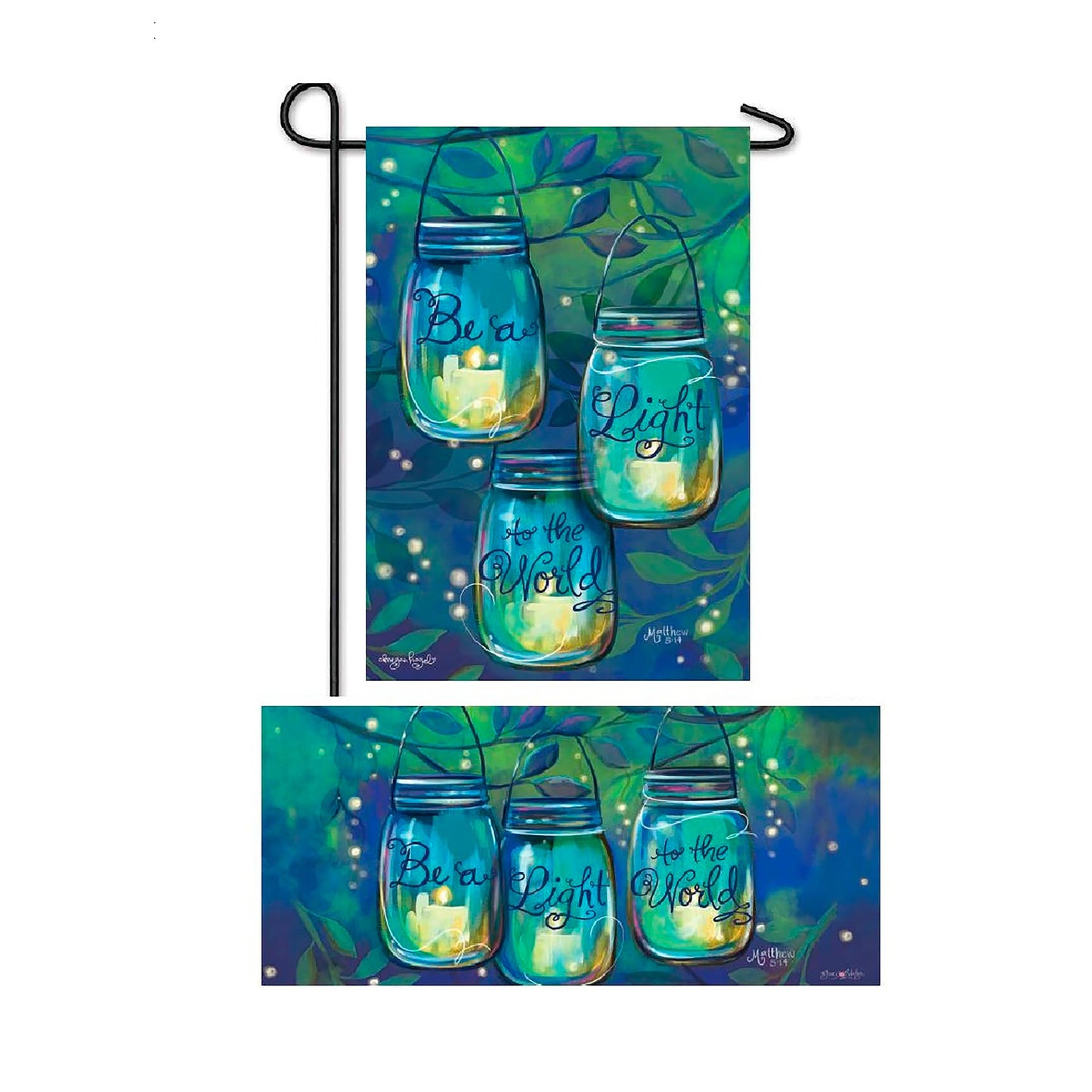 Be a Light for the World Garden Burlap Flag and Sassafras Mat Set (14B9767ECM+431185)