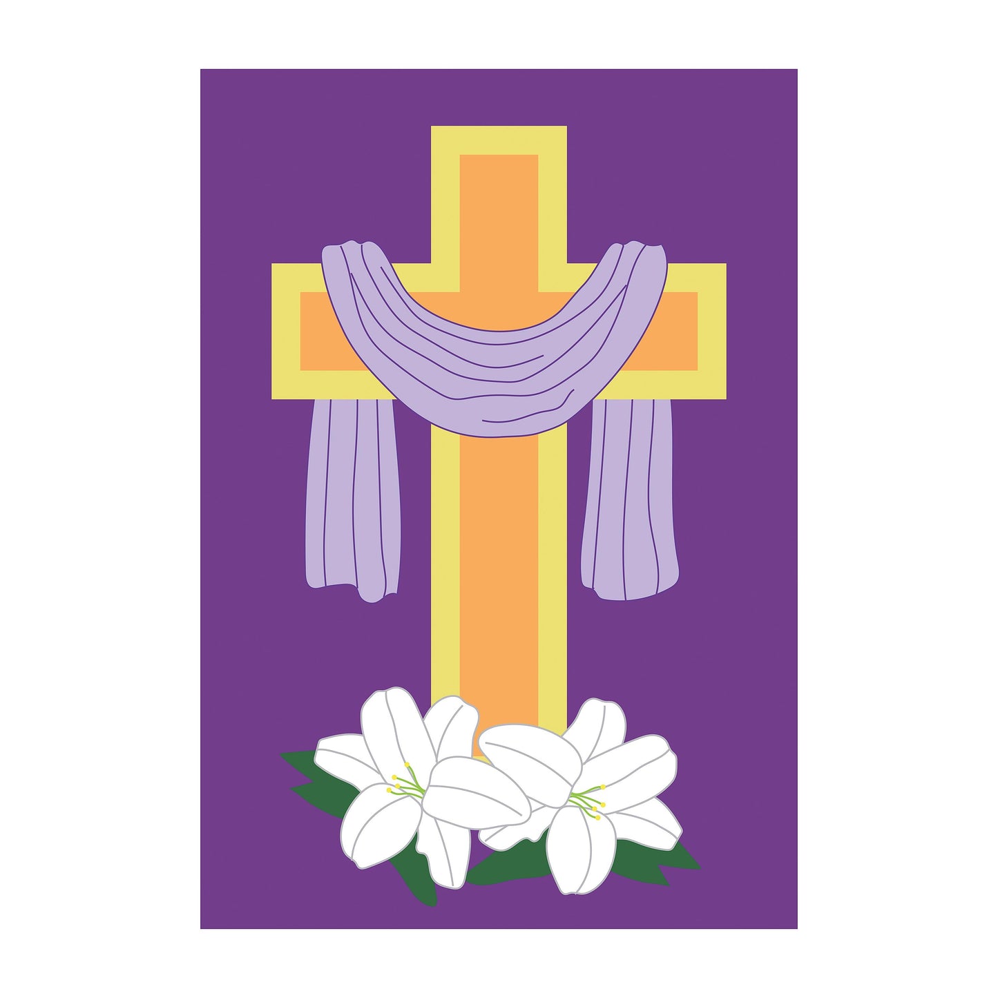 Easter Cross Basic Applique Garden Flag