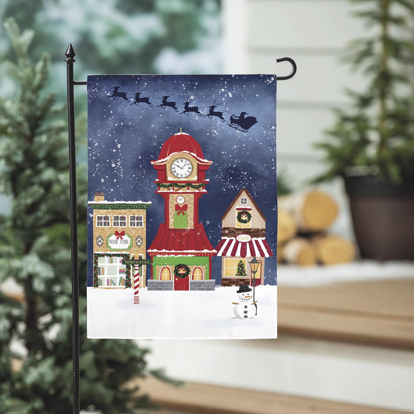 Christmas Eve Burlap Garden Flag