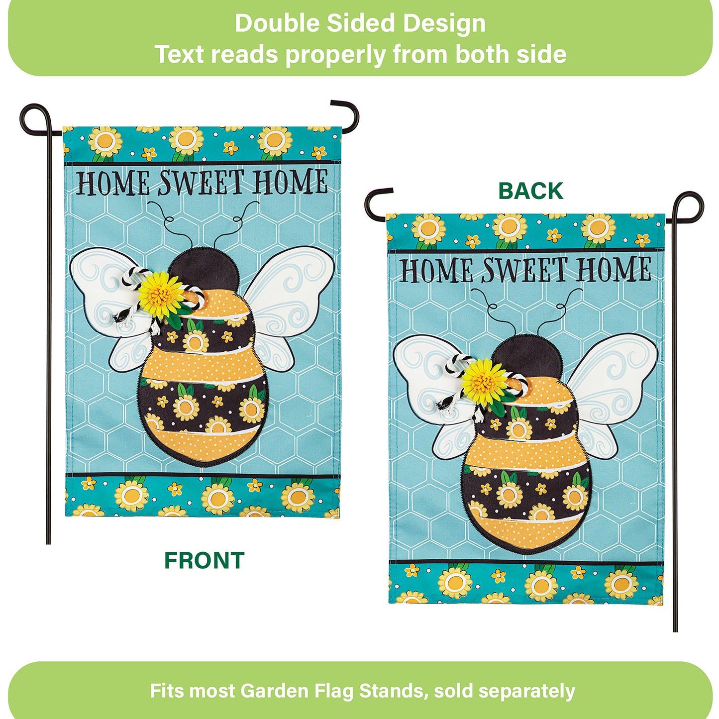 Home Sweet Home Bee Linen Garden Flag