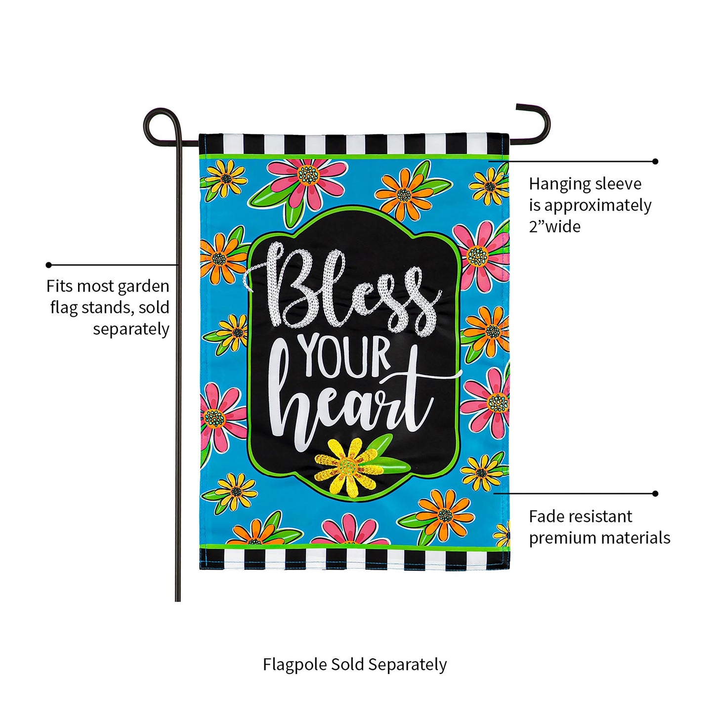 Floral Blessings Garden Applique Flag