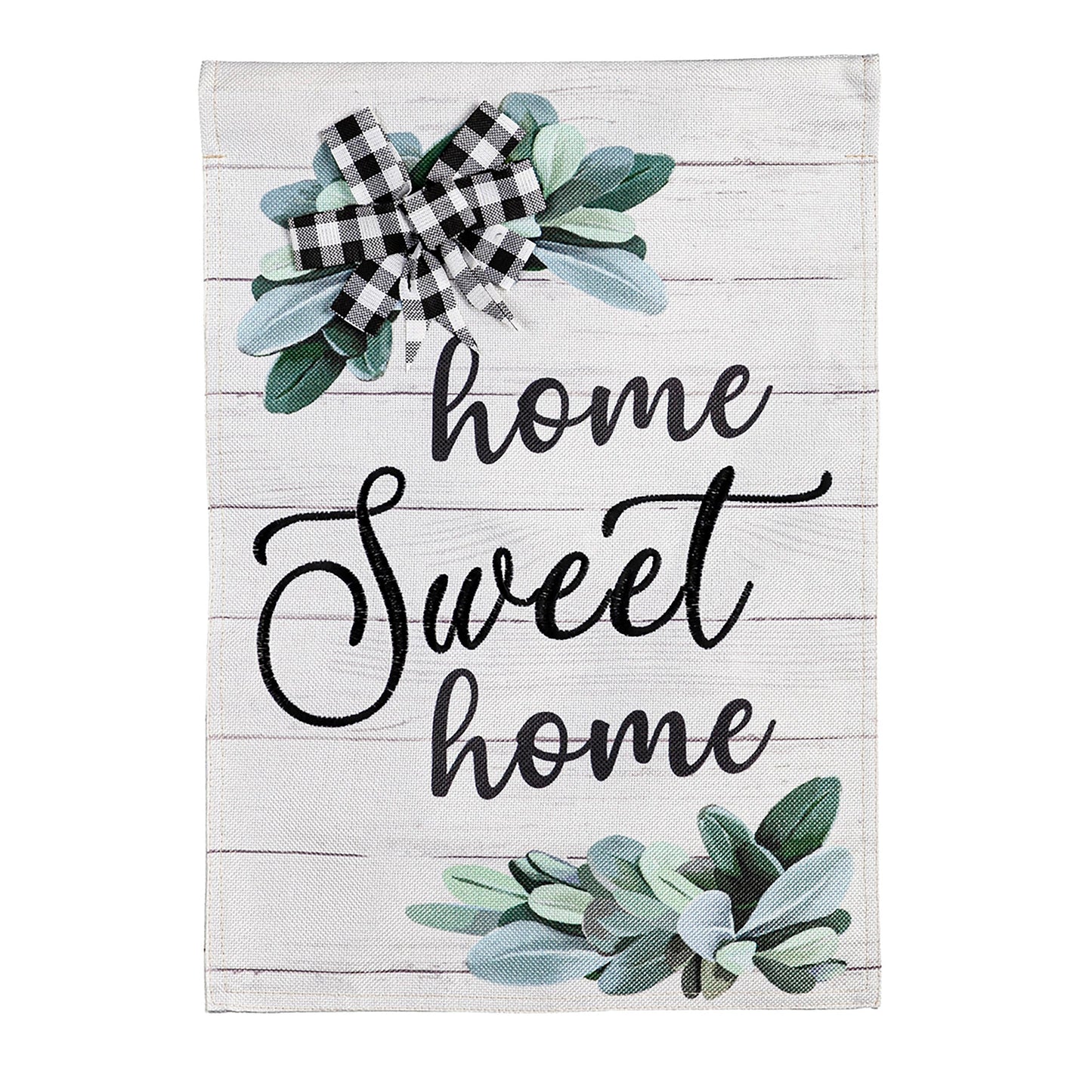 Home Sweet Home Eucalyptus Garden Burlap Flag