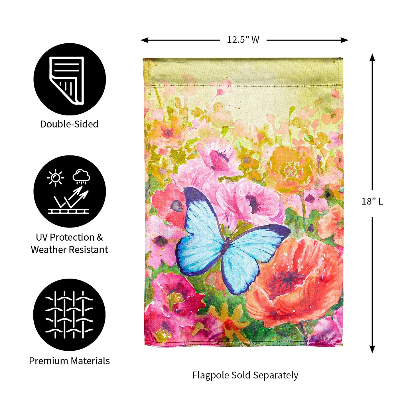 Butterfly Sunset Garden Lustre Flag