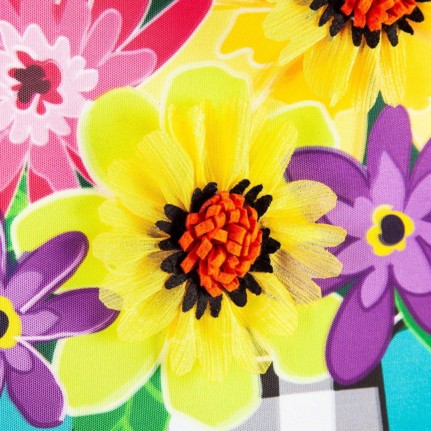 Buffalo Check Watering Can Garden Applique Flag