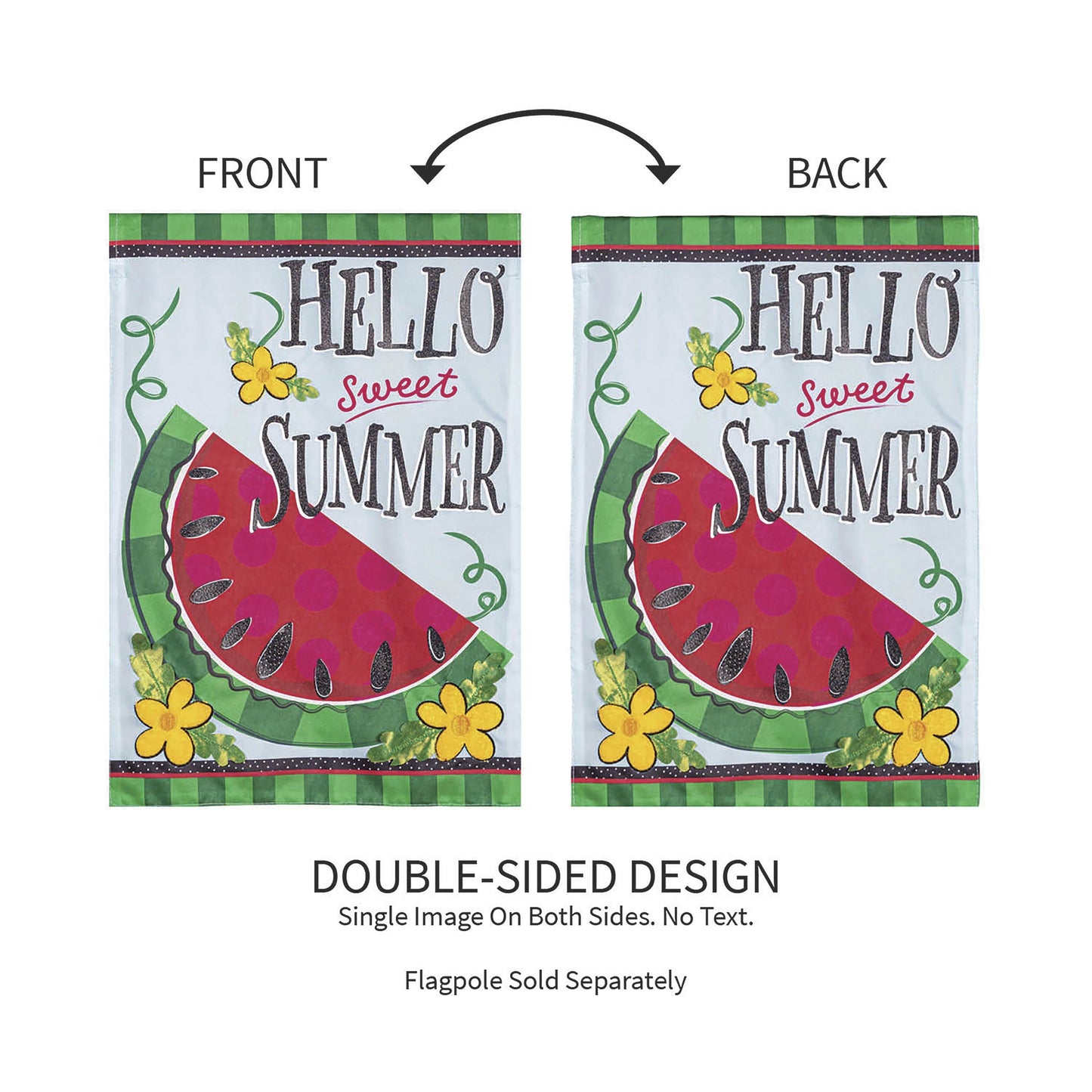 Hello Sweet Summer Applique Garden Flag