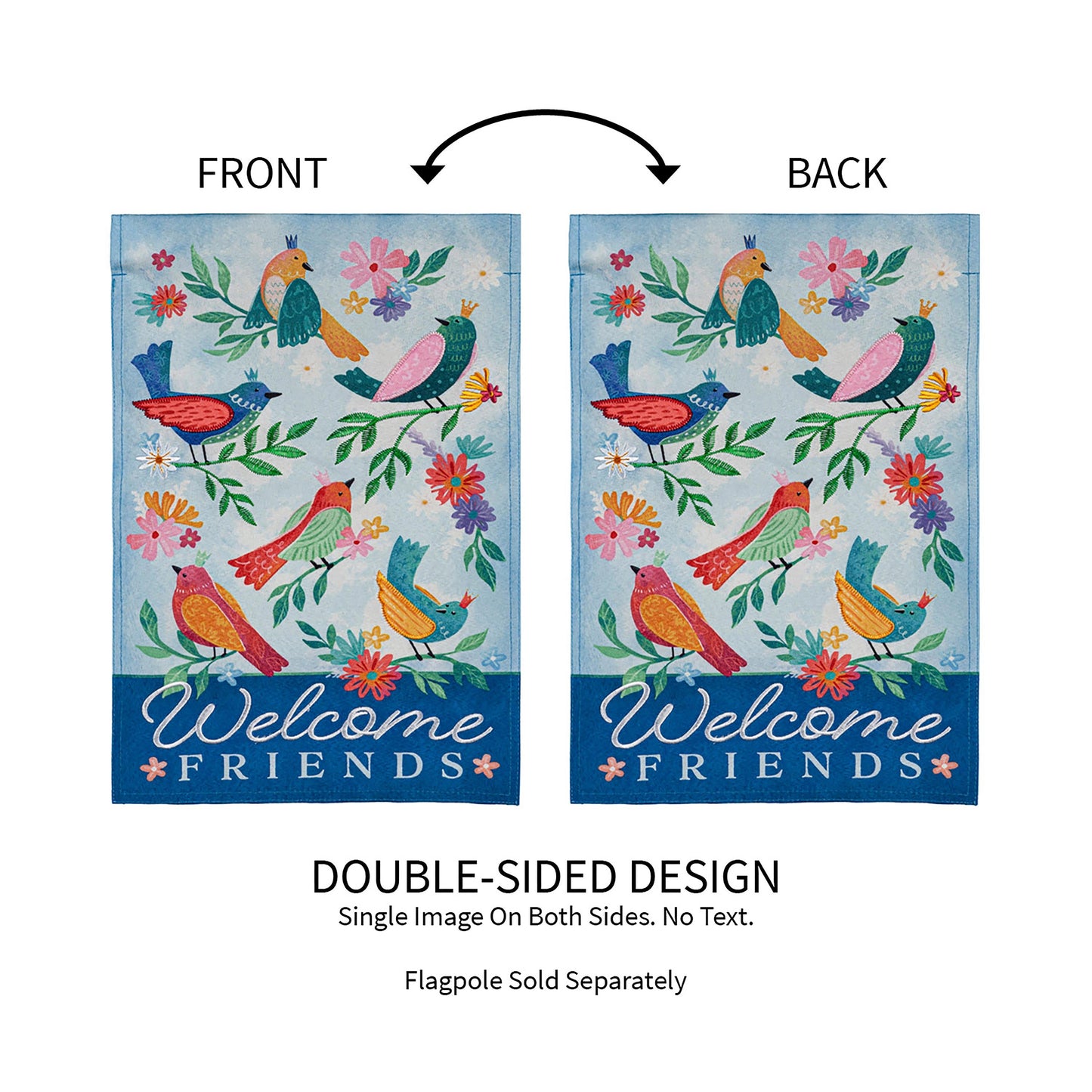Bird Queens Garden Linen Flag