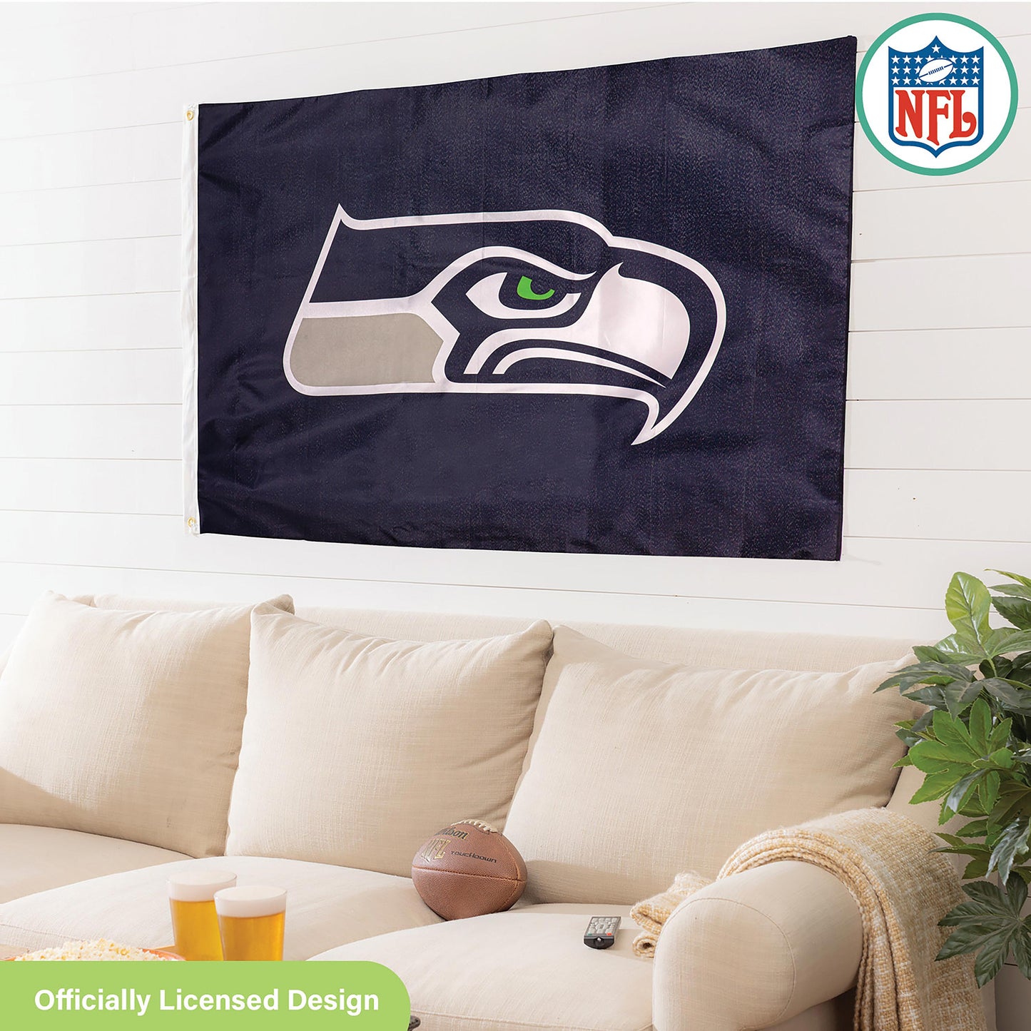 Seattle Seahawks Single Sided Estate Flag with 2 Grommets, 3'x5'
