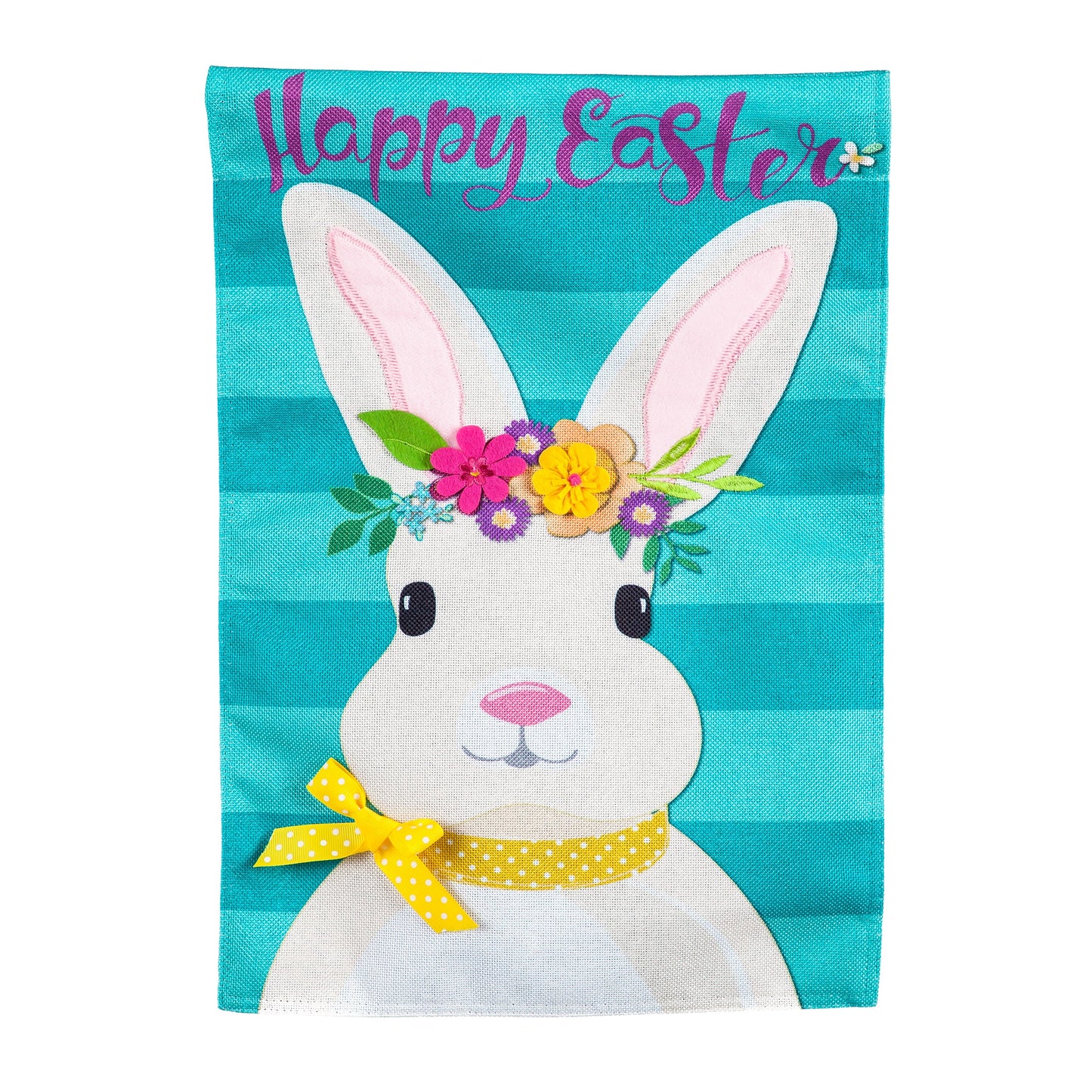 Easter Bunny Garden Burlap Flag