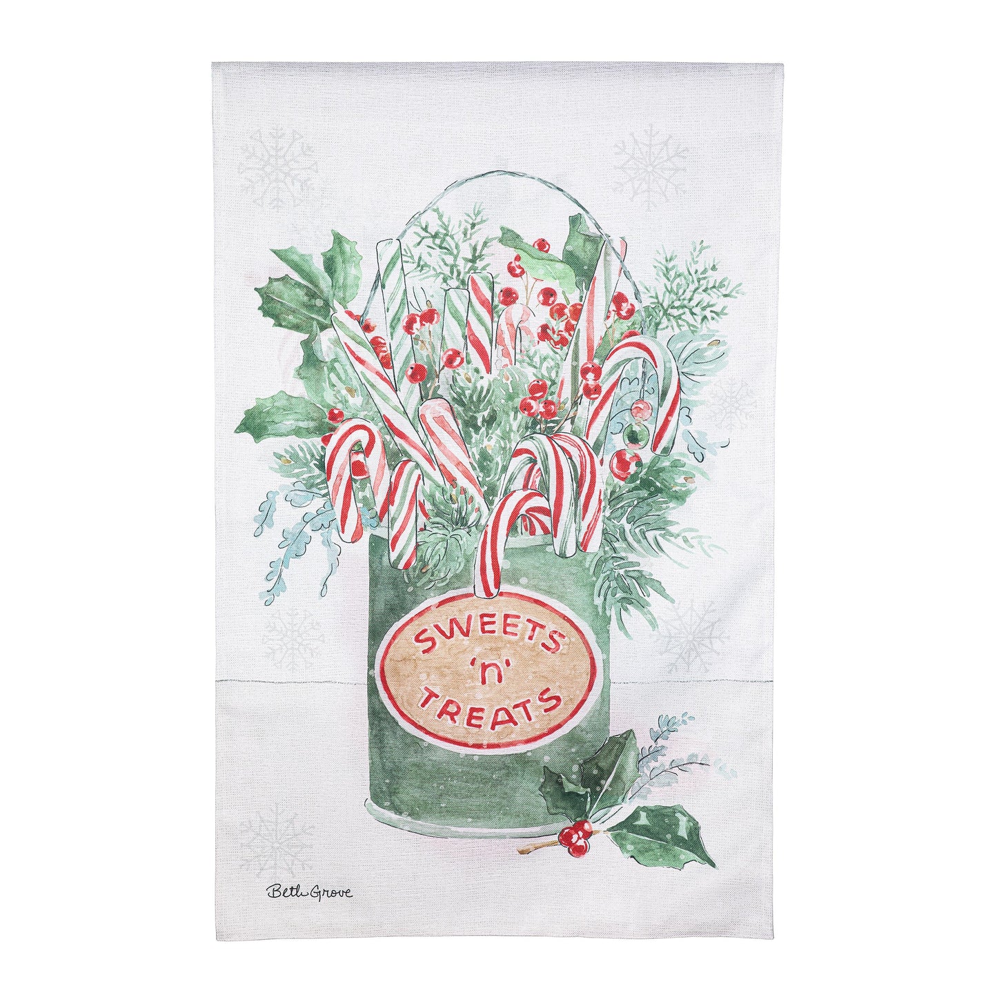 Christmas Charm Reversible Burlap House Flag
