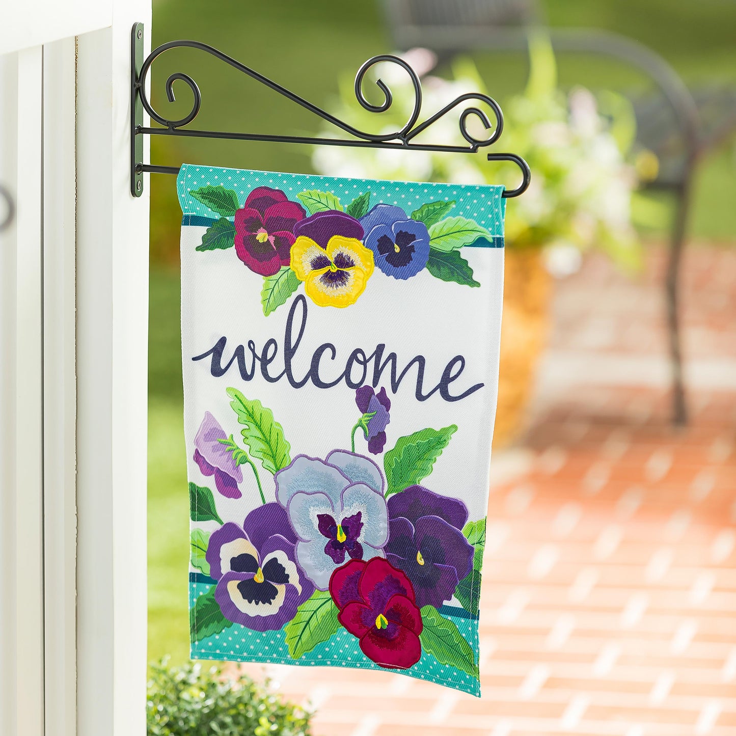 Pansy Garden Garden Burlap Flag