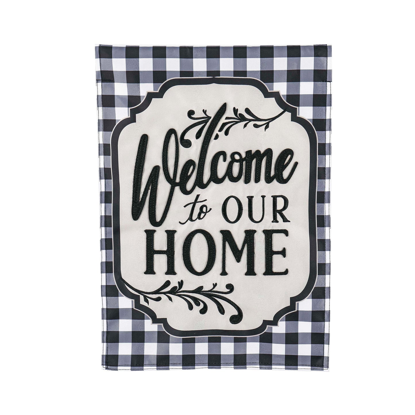 Classic Welcome Home House Applique Flag