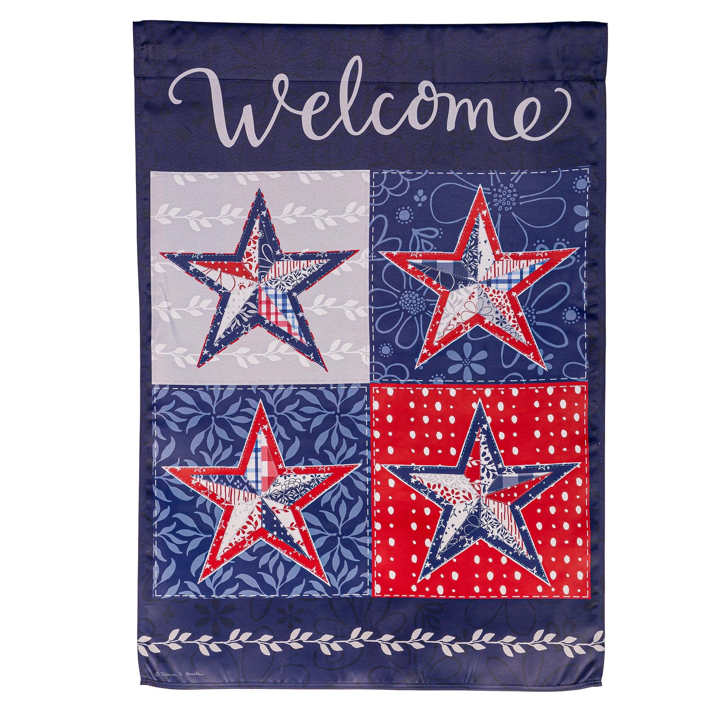 Red, White, and Blue Stars Suede House Flag