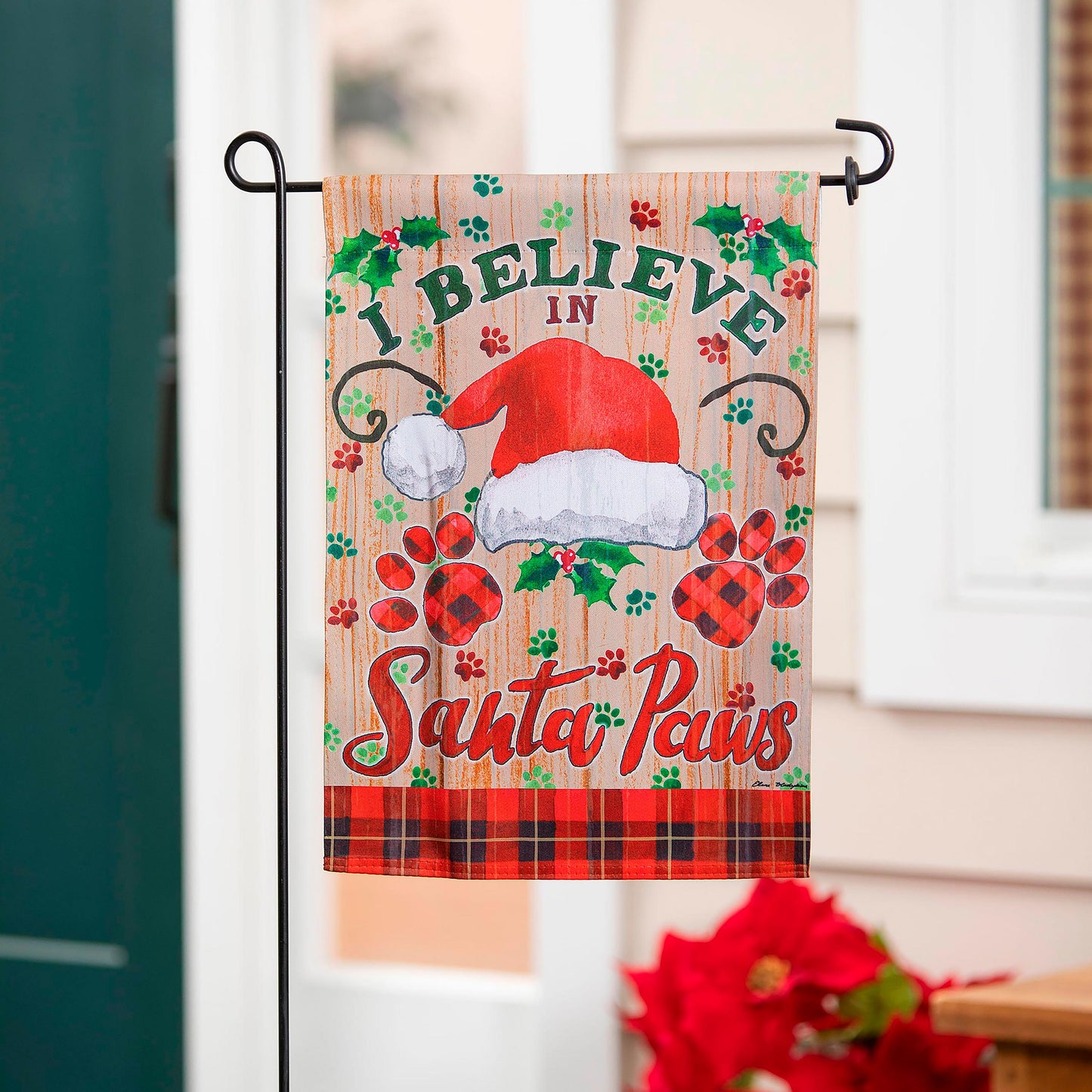 Santa Paws Suede Garden Flag