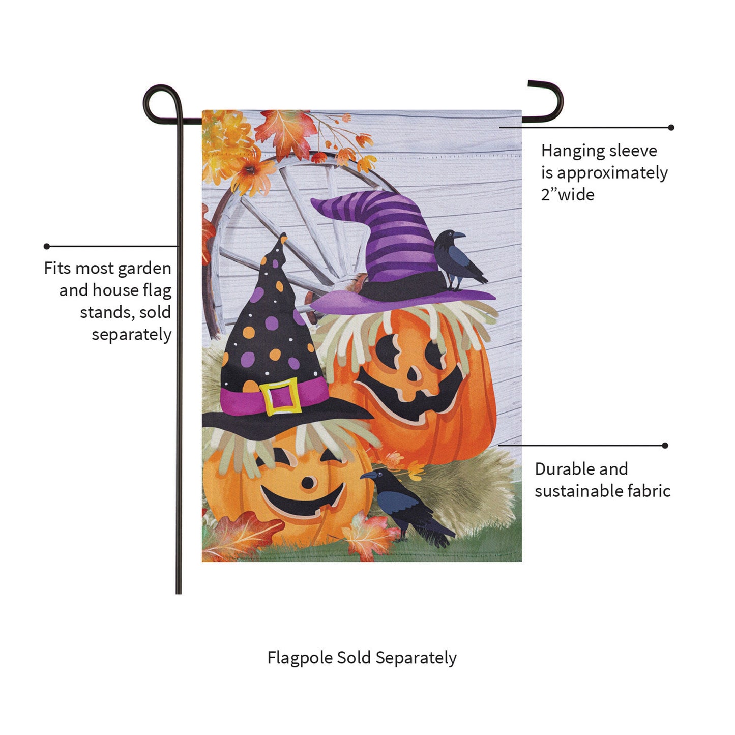Couple Of Jacks Pumpkin Suede Garden Flag