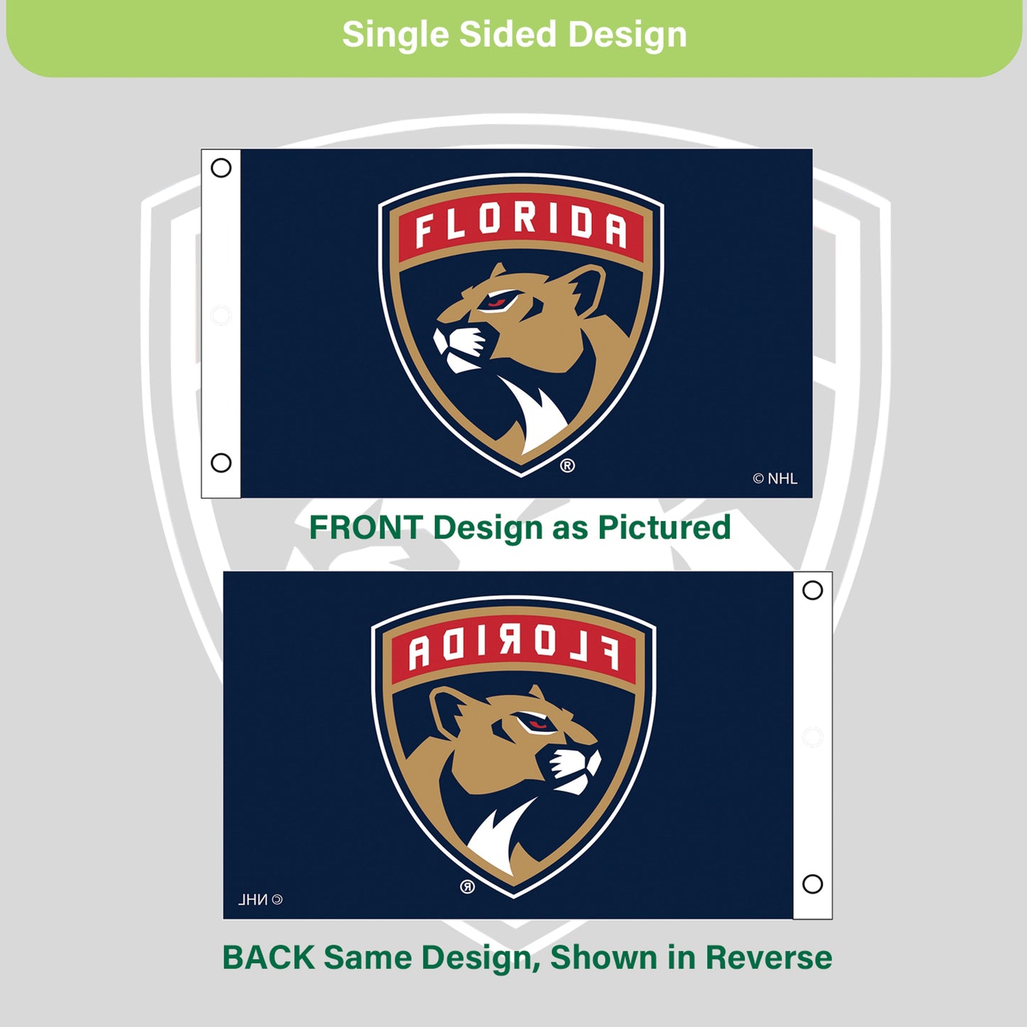 Florida Panthers Single Sided Flag w/ 2 Grommets, 3'x5'