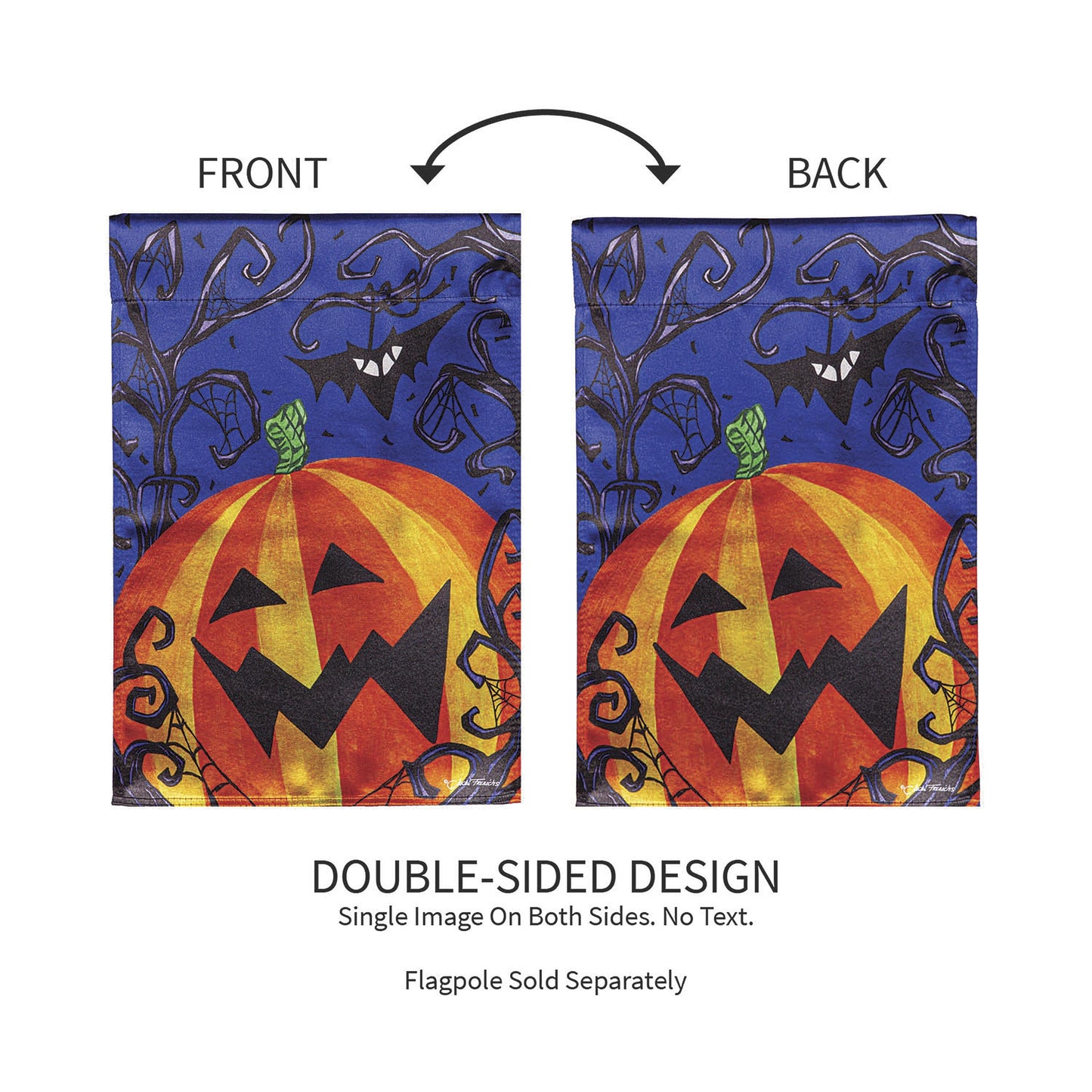 Halloween Jack O' Lantern Pumpkin Lustre Garden Flag