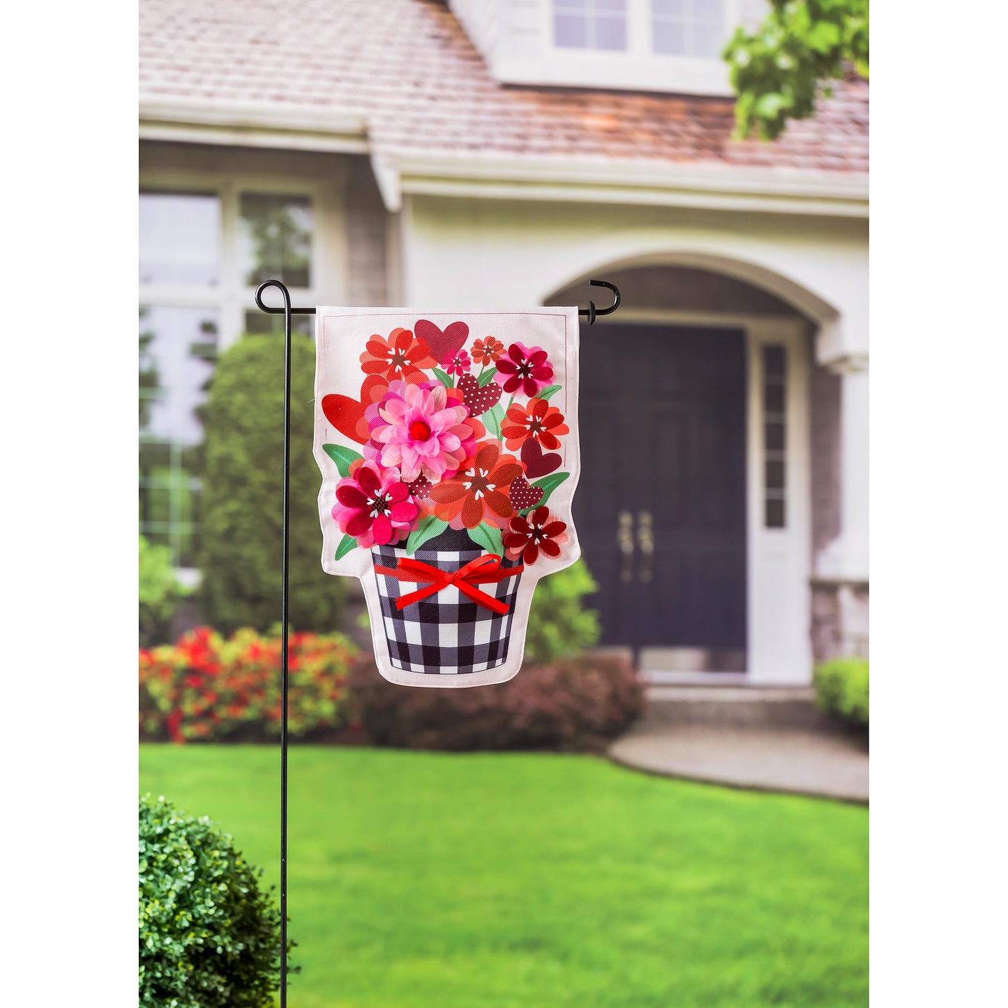 Buffalo Check Flower Pot Garden Burlap Flag