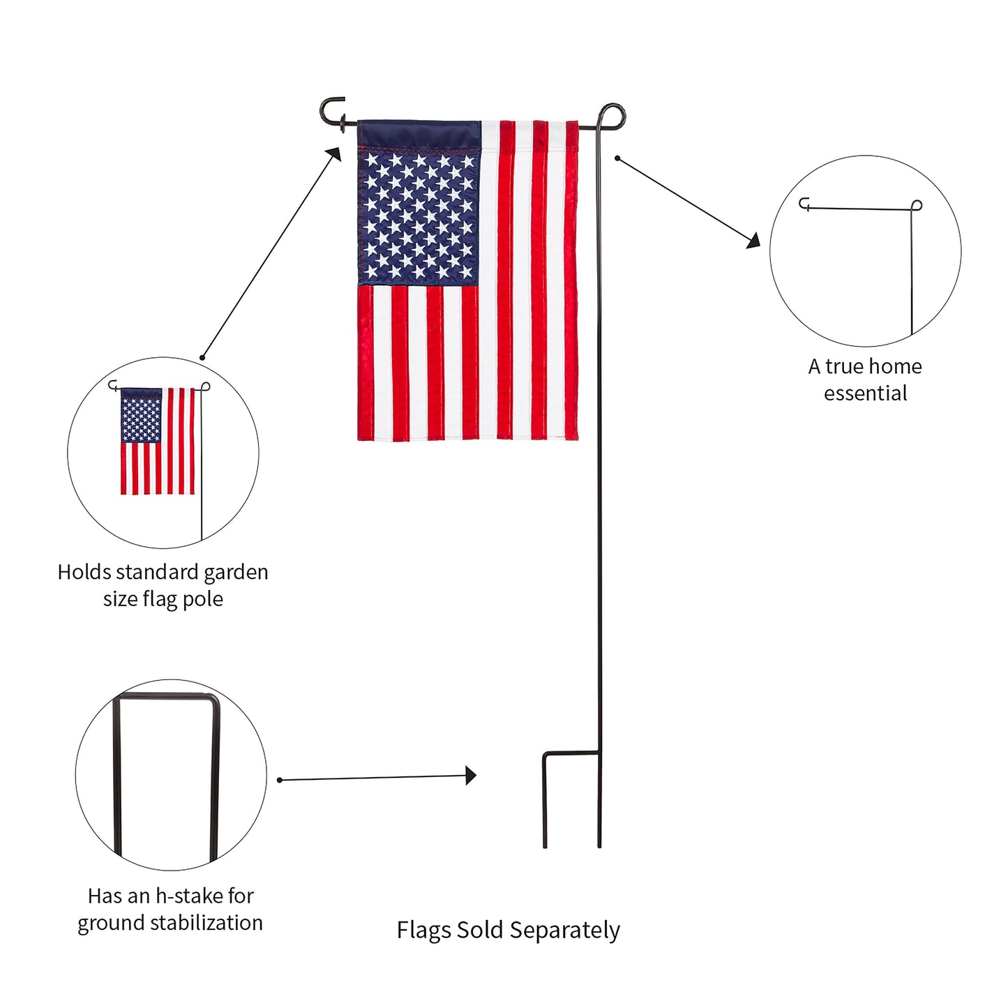Garden Flag Stand, Black