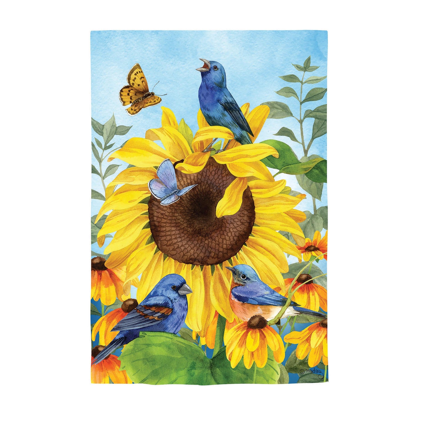 Sunflower Glory Suede House Flag