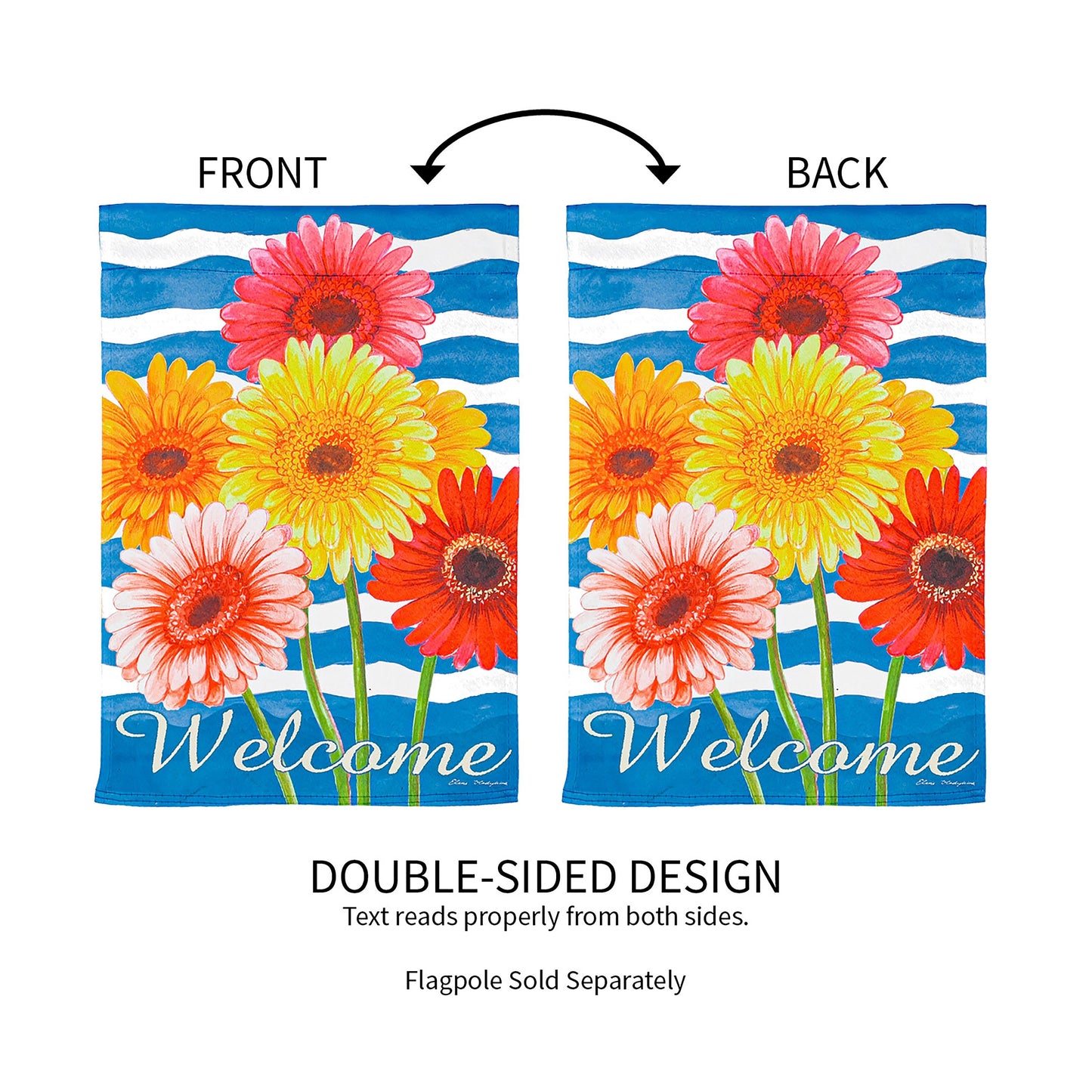 Spring Gerbera Bouquet Garden Suede Flag