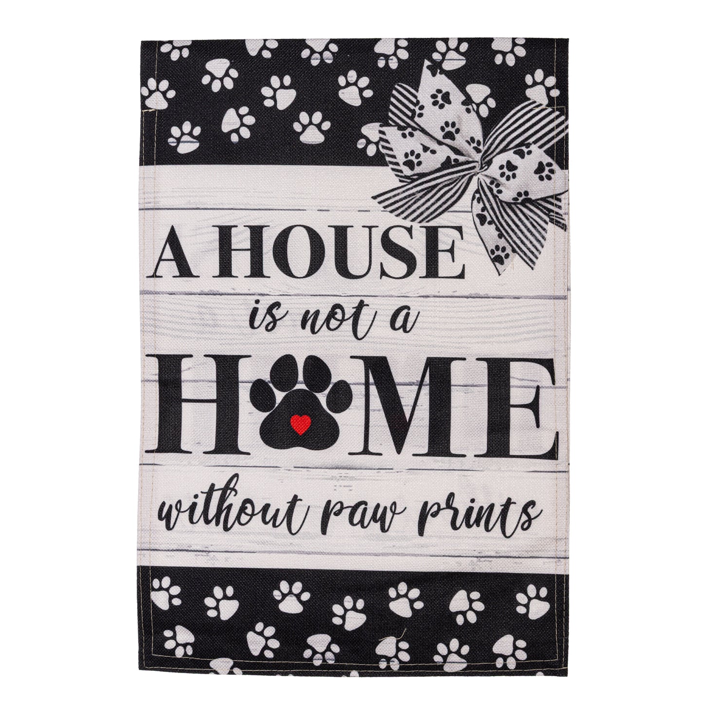 Paw Prints Garden Burlap Flag