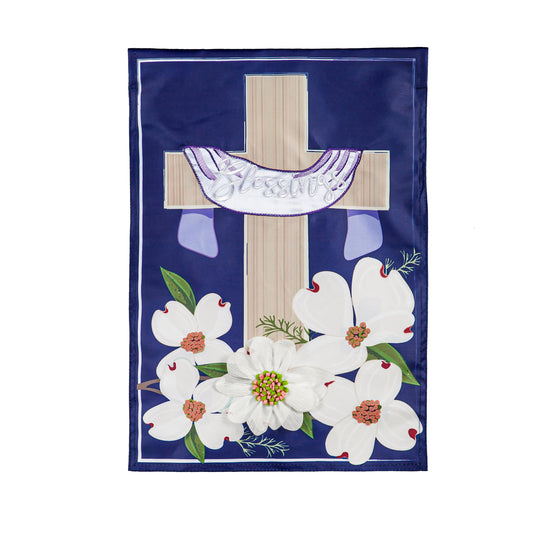 Dogwood Blessings Garden Applique Flag