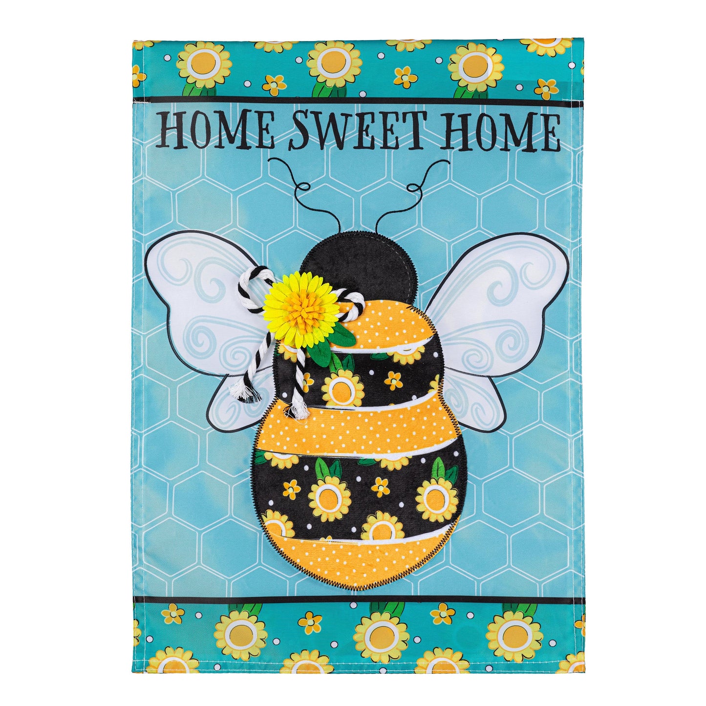 Home Sweet Home Bee Applique Garden Flag