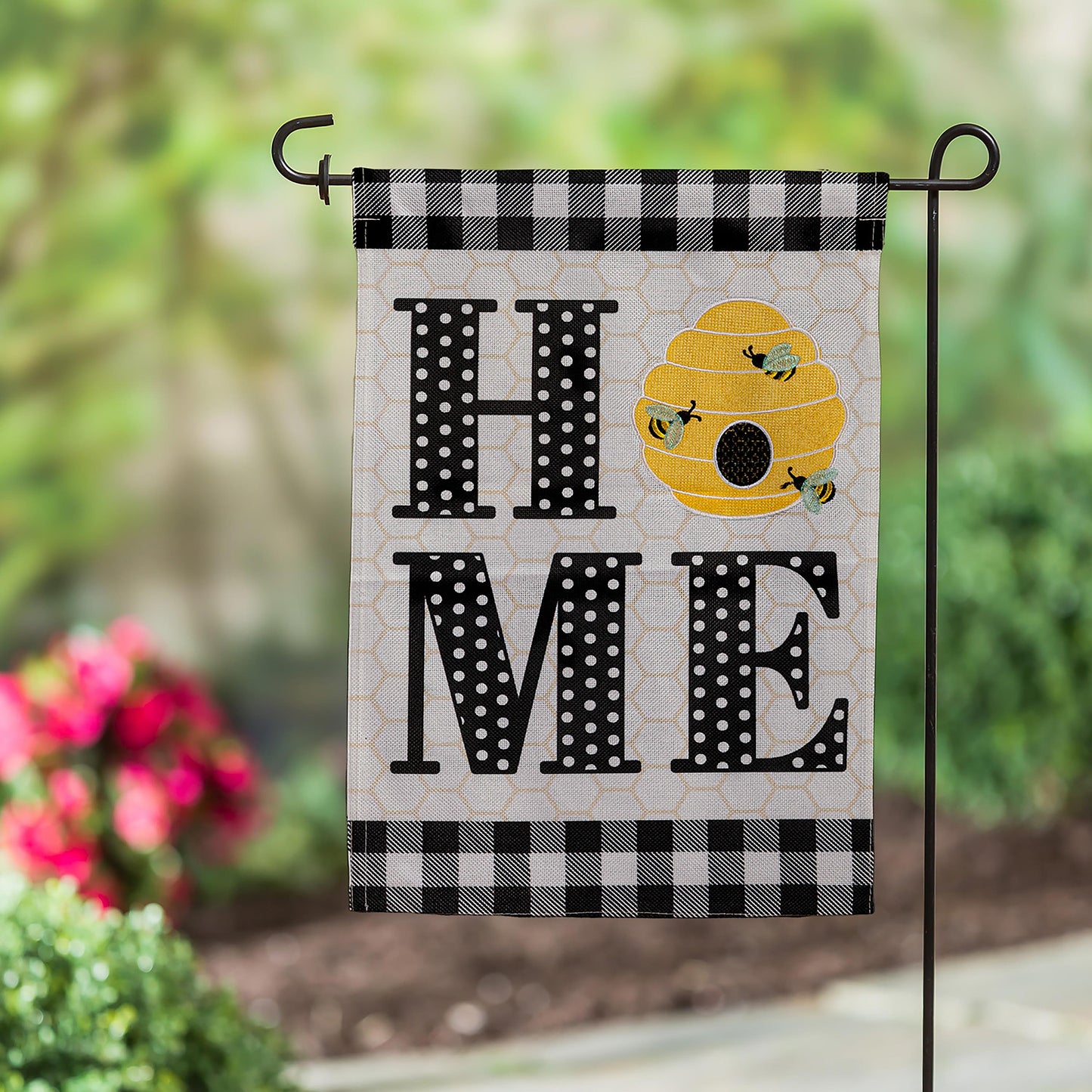 HOME Hive Garden Burlap Flag