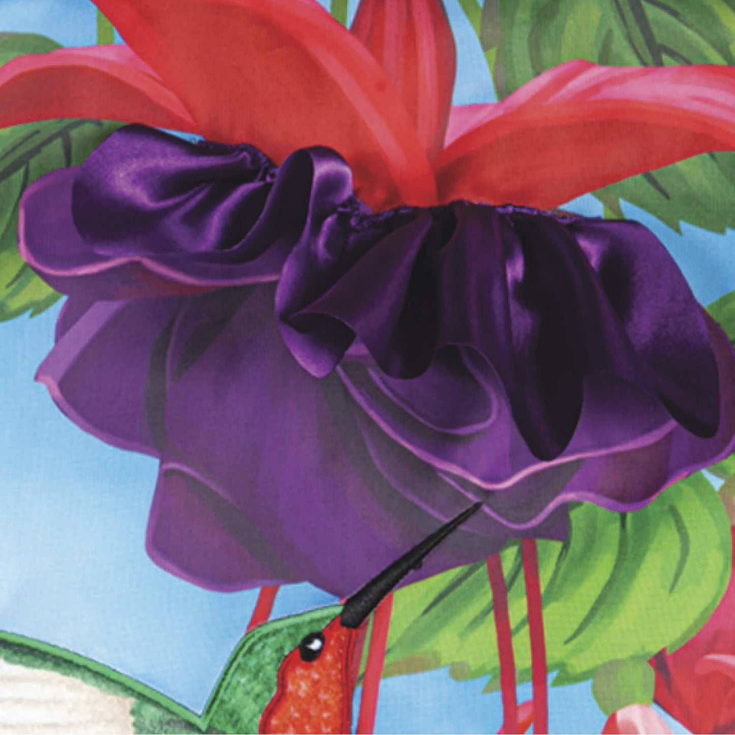 Hummingbirds Applique Garden Flag