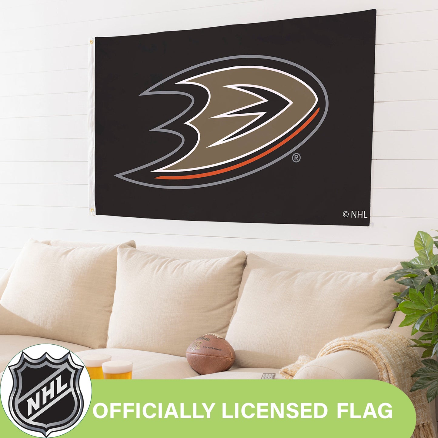 3'x5' Single Sided Flag w/ 2 Grommets, Anaheim Ducks